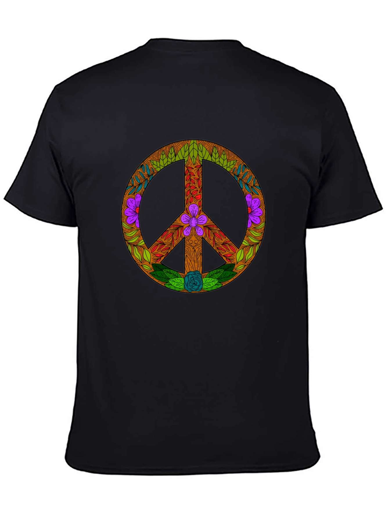 Floral Peace Sign Graphic Tee - Unisex