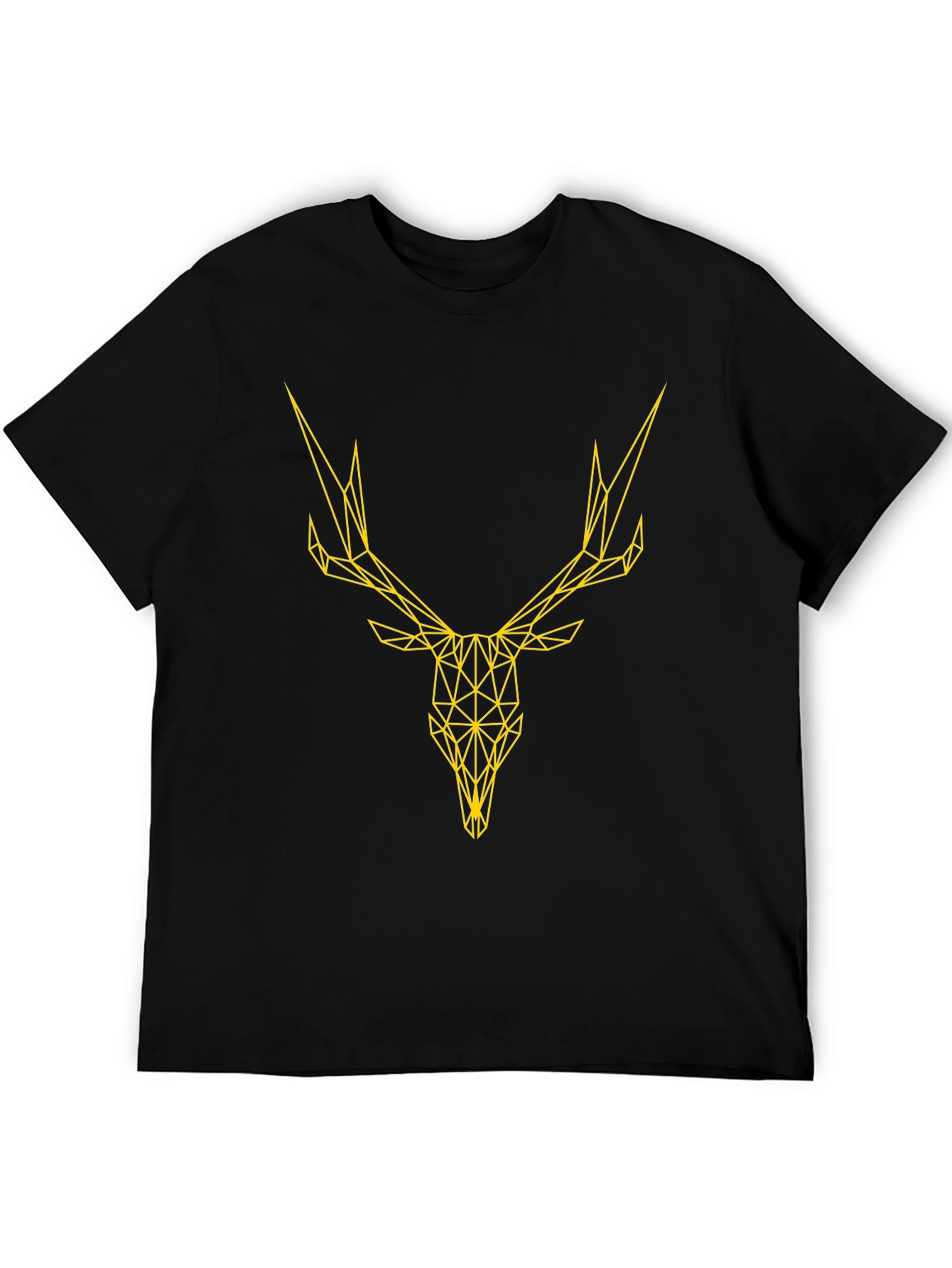 Geometric Deer Graphic Tee - Mens Black T-Shirt