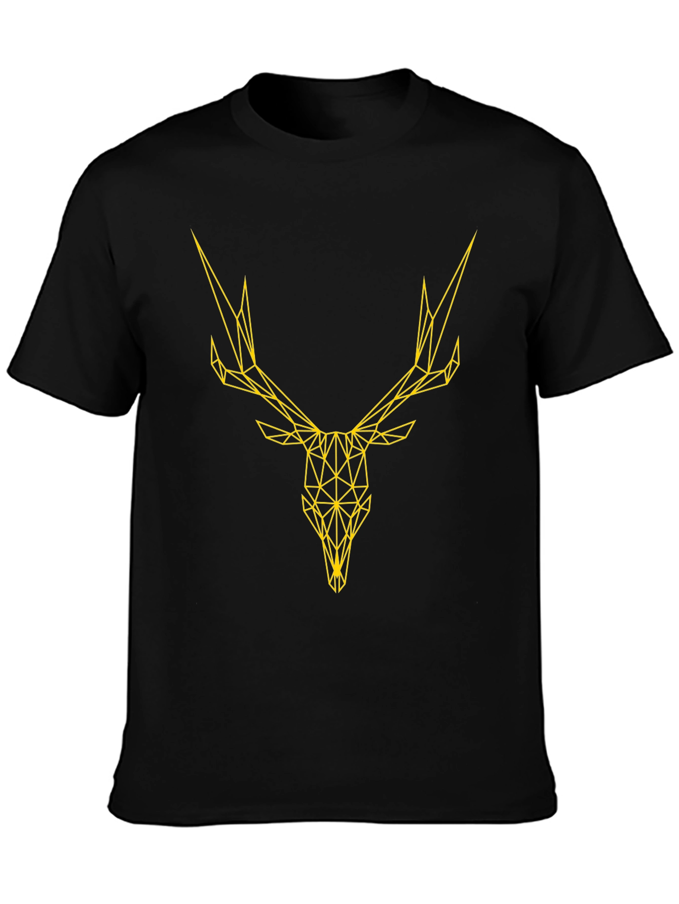 Geometric Deer Graphic Tee - Mens Black T-Shirt