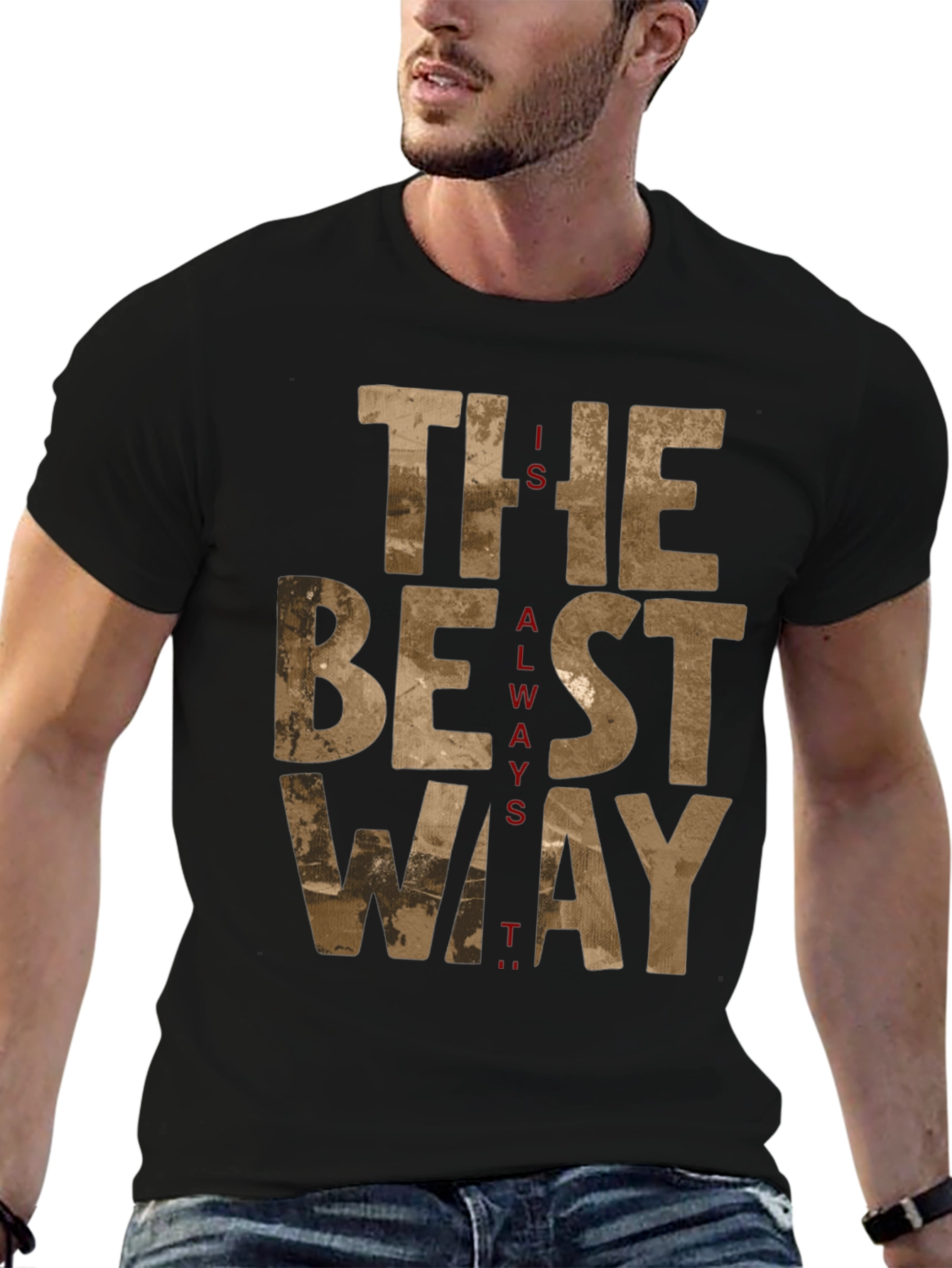 The Best Way Graphic Tee - Black Cotton T-Shirt