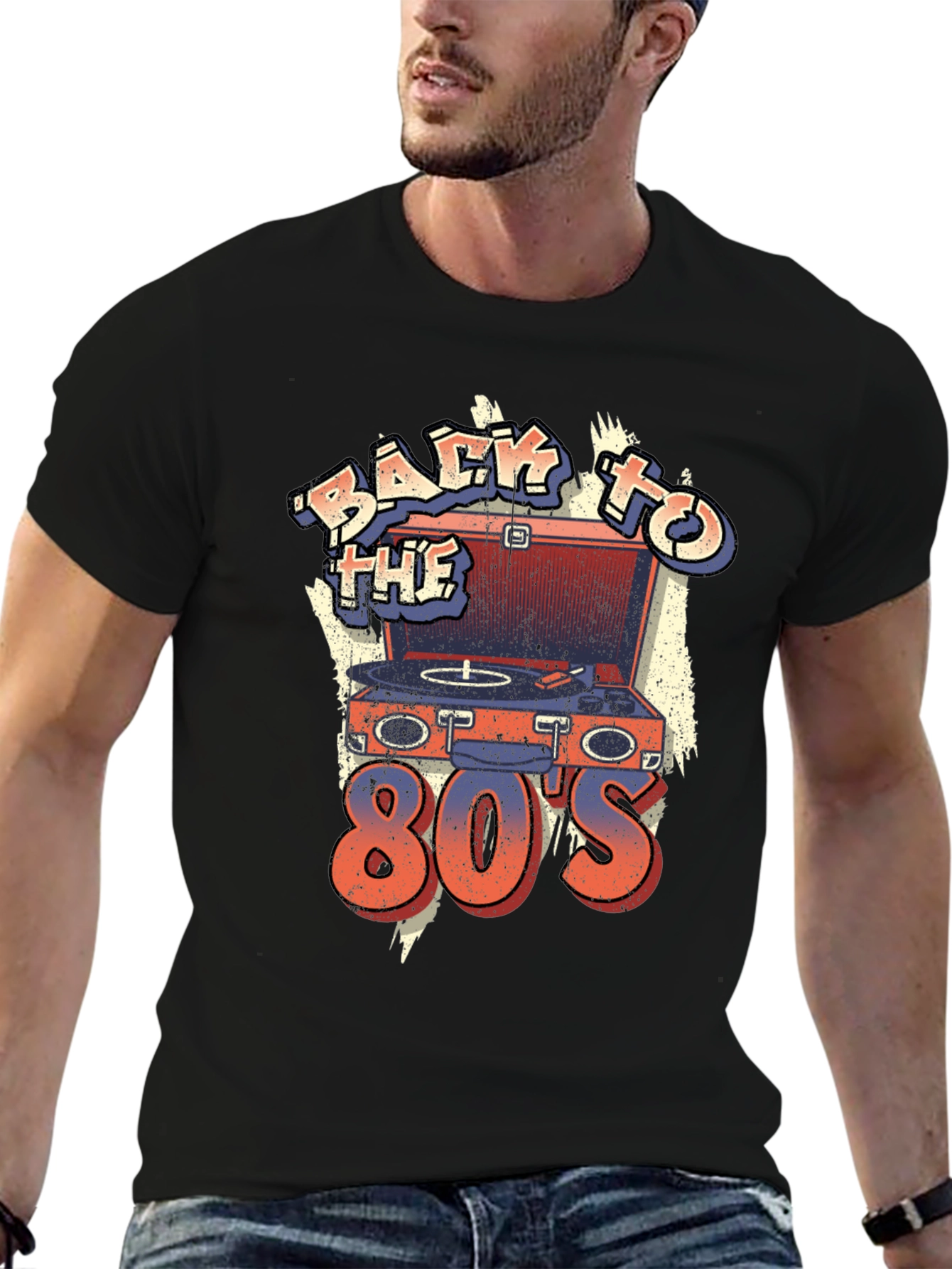 Retro 80s Turntable T-Shirt - Throwback Design