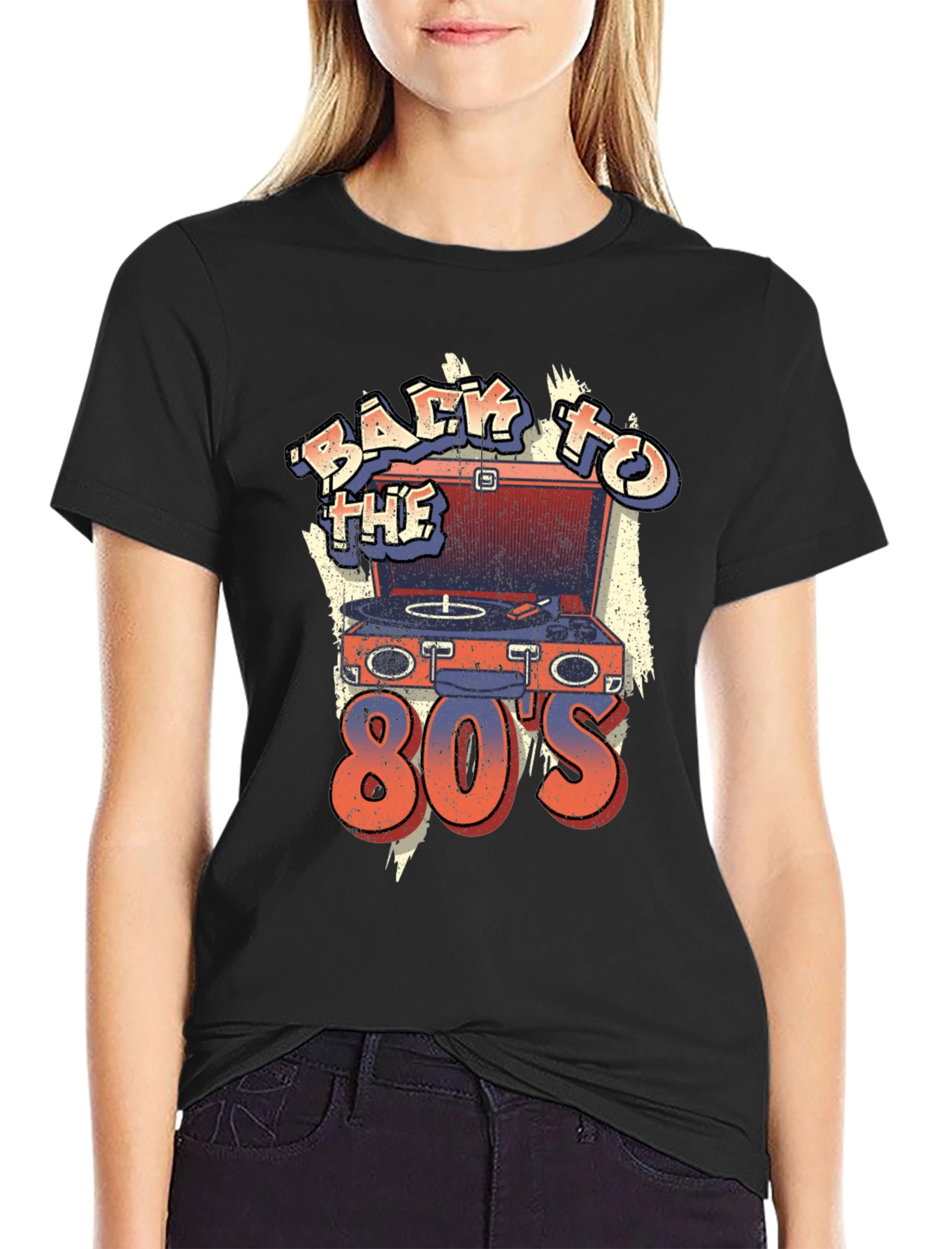 Retro 80s Turntable T-Shirt - Throwback Design