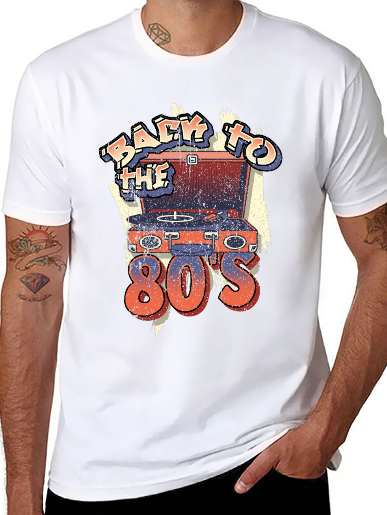 Retro 80s Turntable T-Shirt - Throwback Design