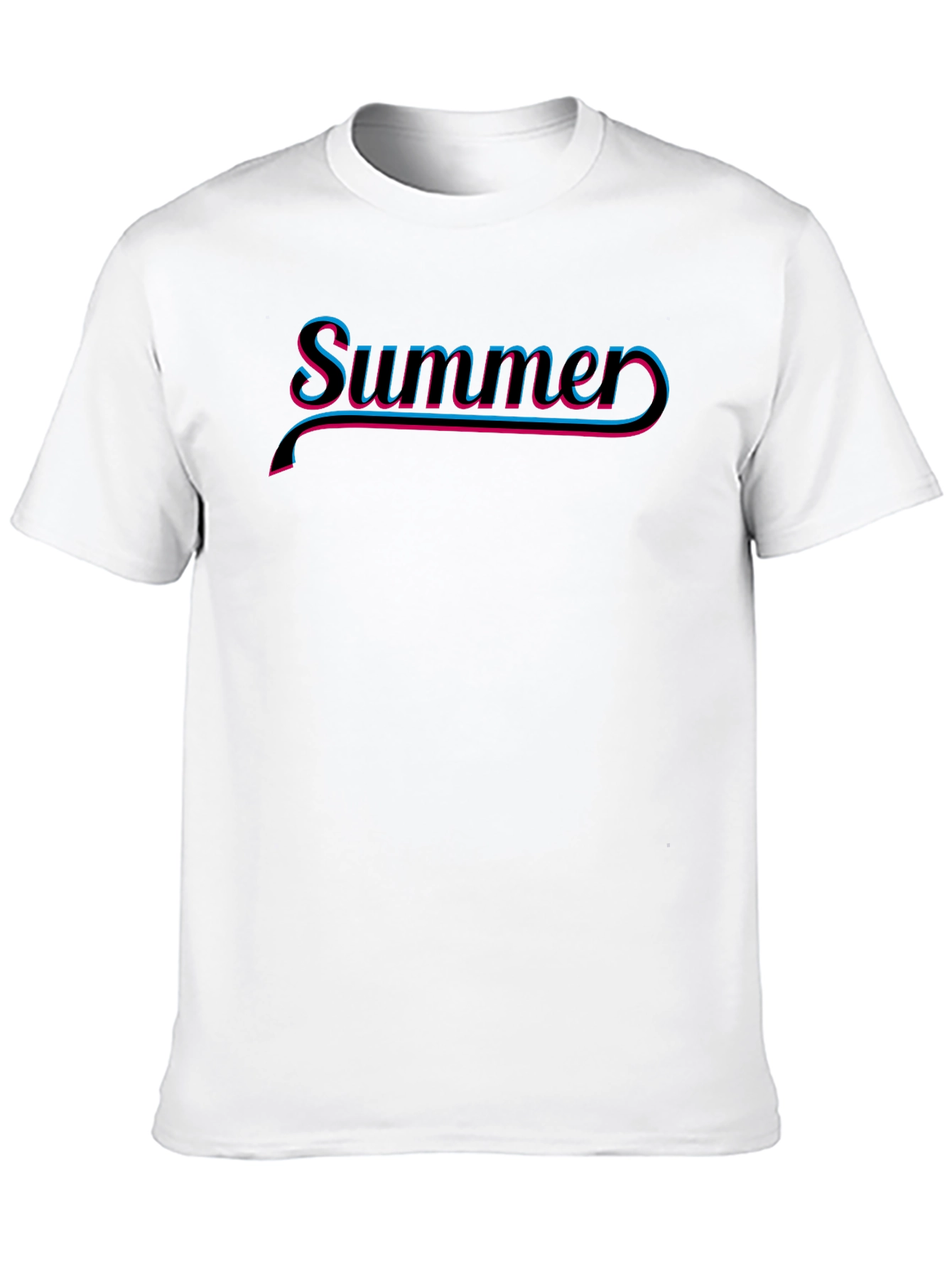 Summer Retro Style Graphic Tee - Black