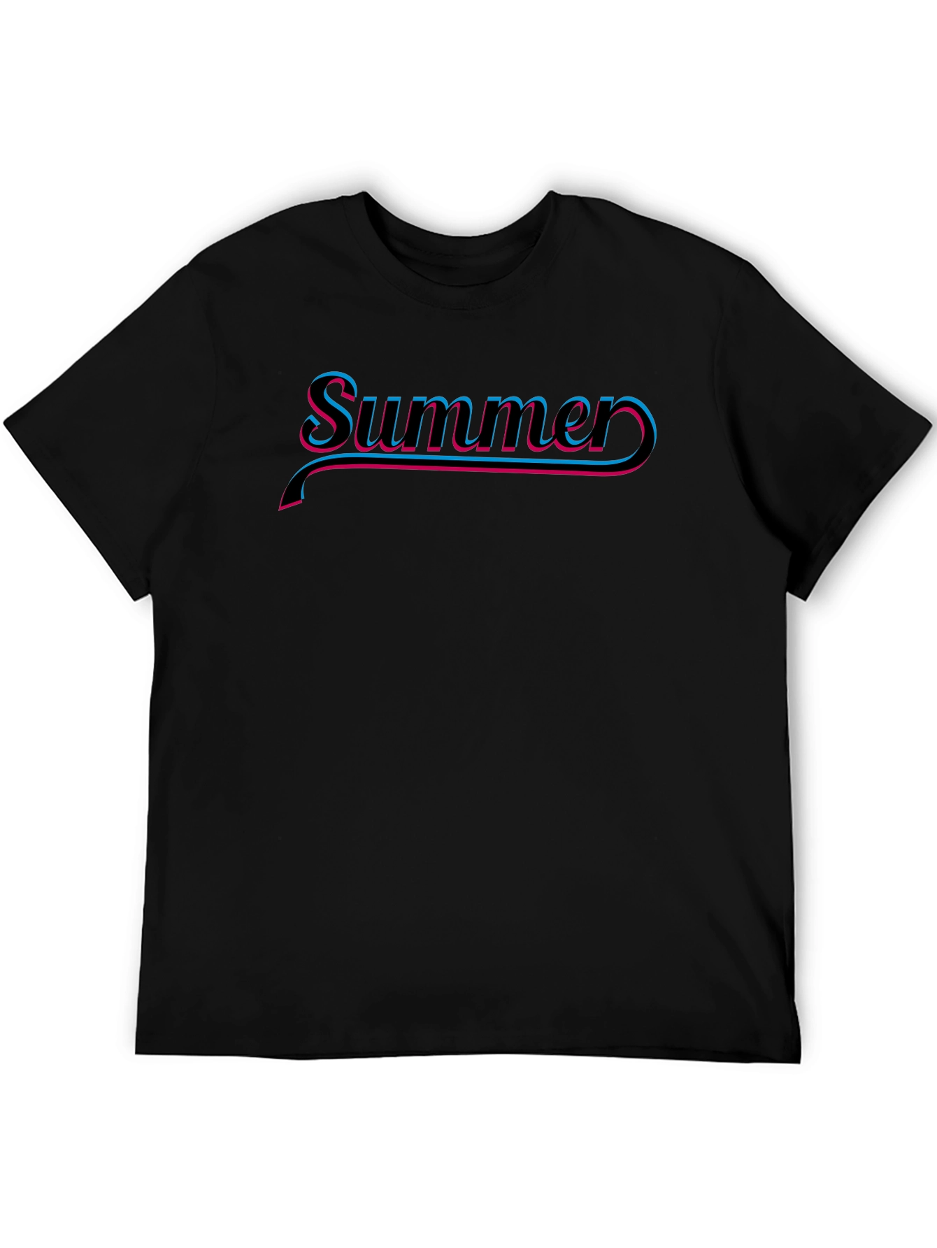 Summer Retro Style Graphic Tee - Black