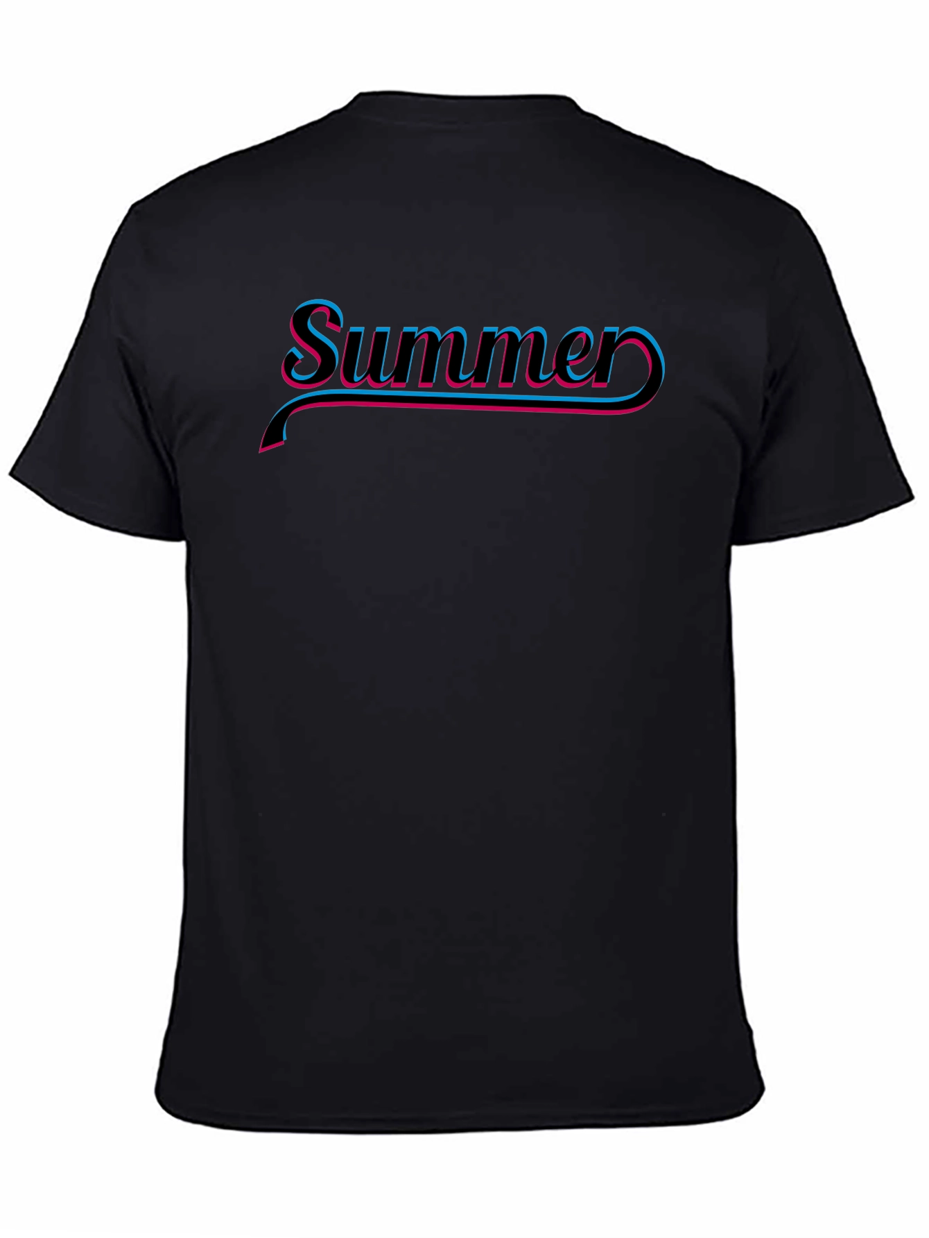 Summer Retro Style Graphic Tee - Black