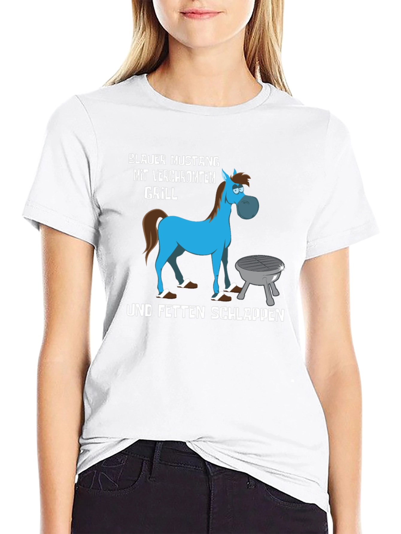 Blauer Mustang Grill T-Shirt