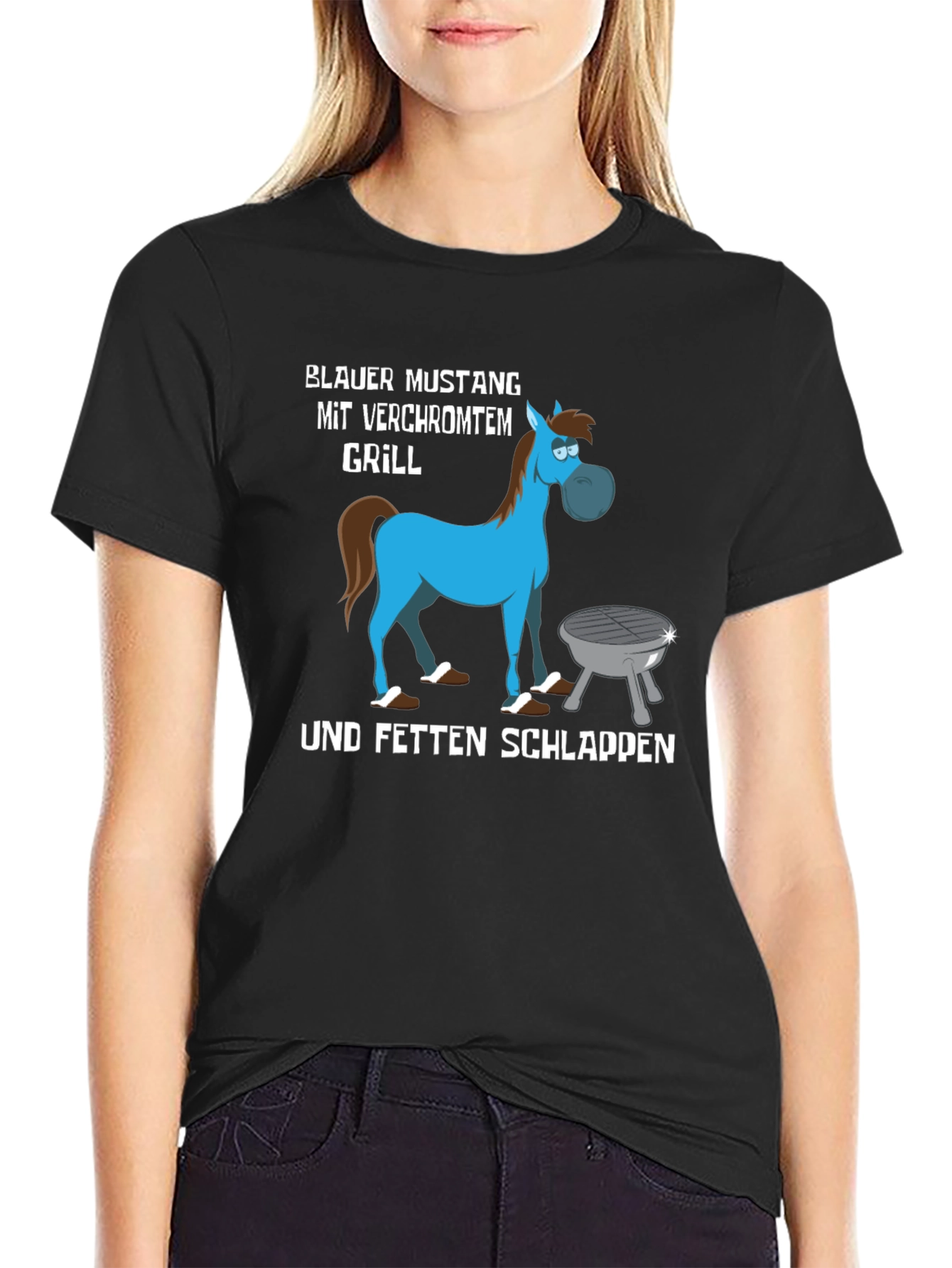 Blauer Mustang Grill T-Shirt