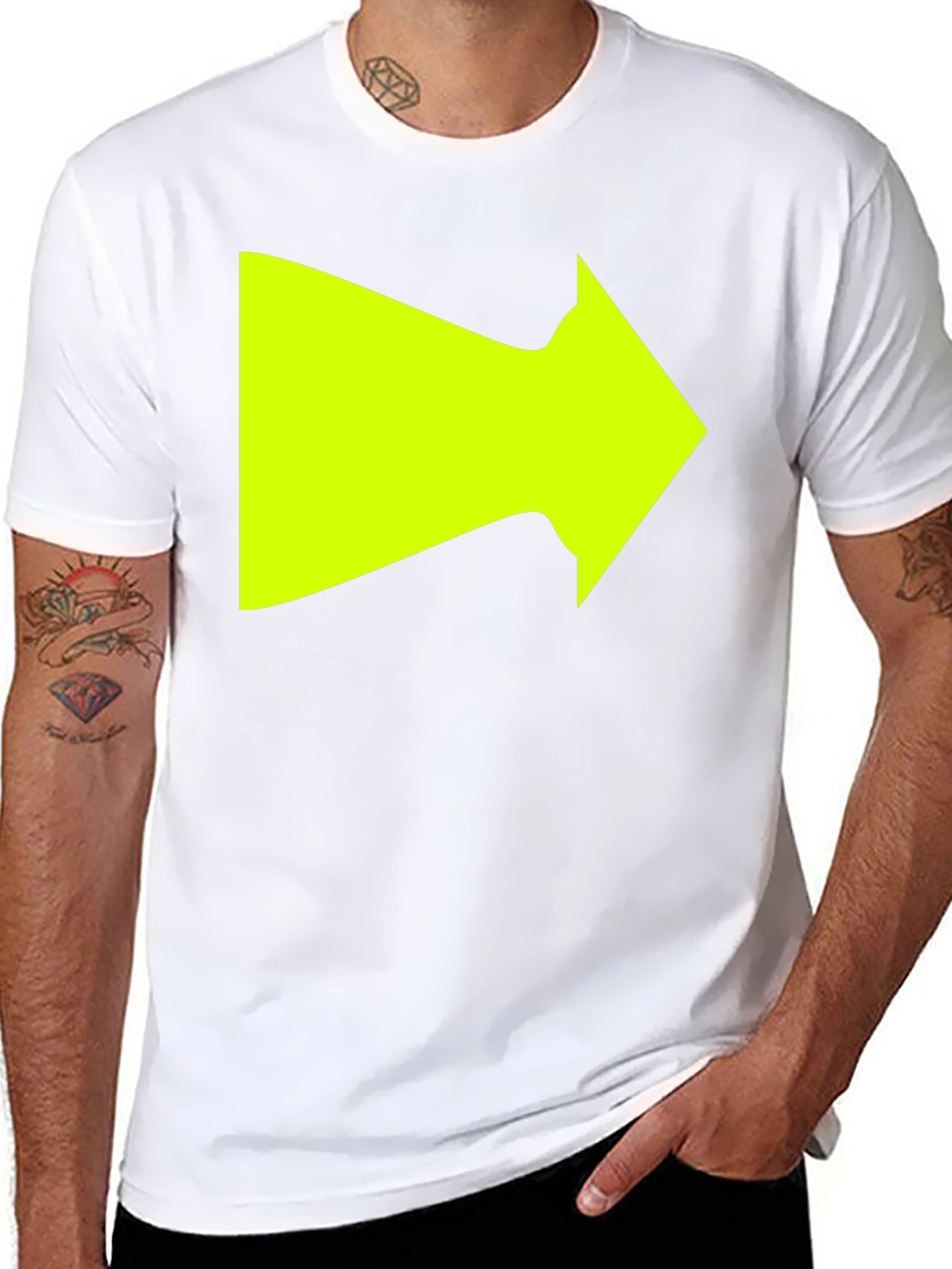 Right Arrow Graphic T-Shirt - Bold Neon Design