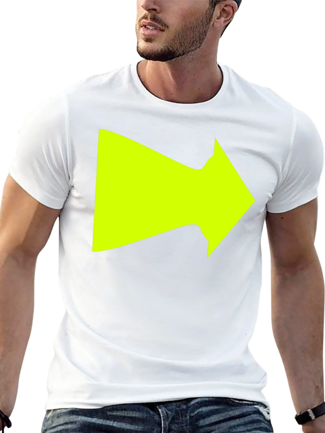 Right Arrow Graphic T-Shirt - Bold Neon Design