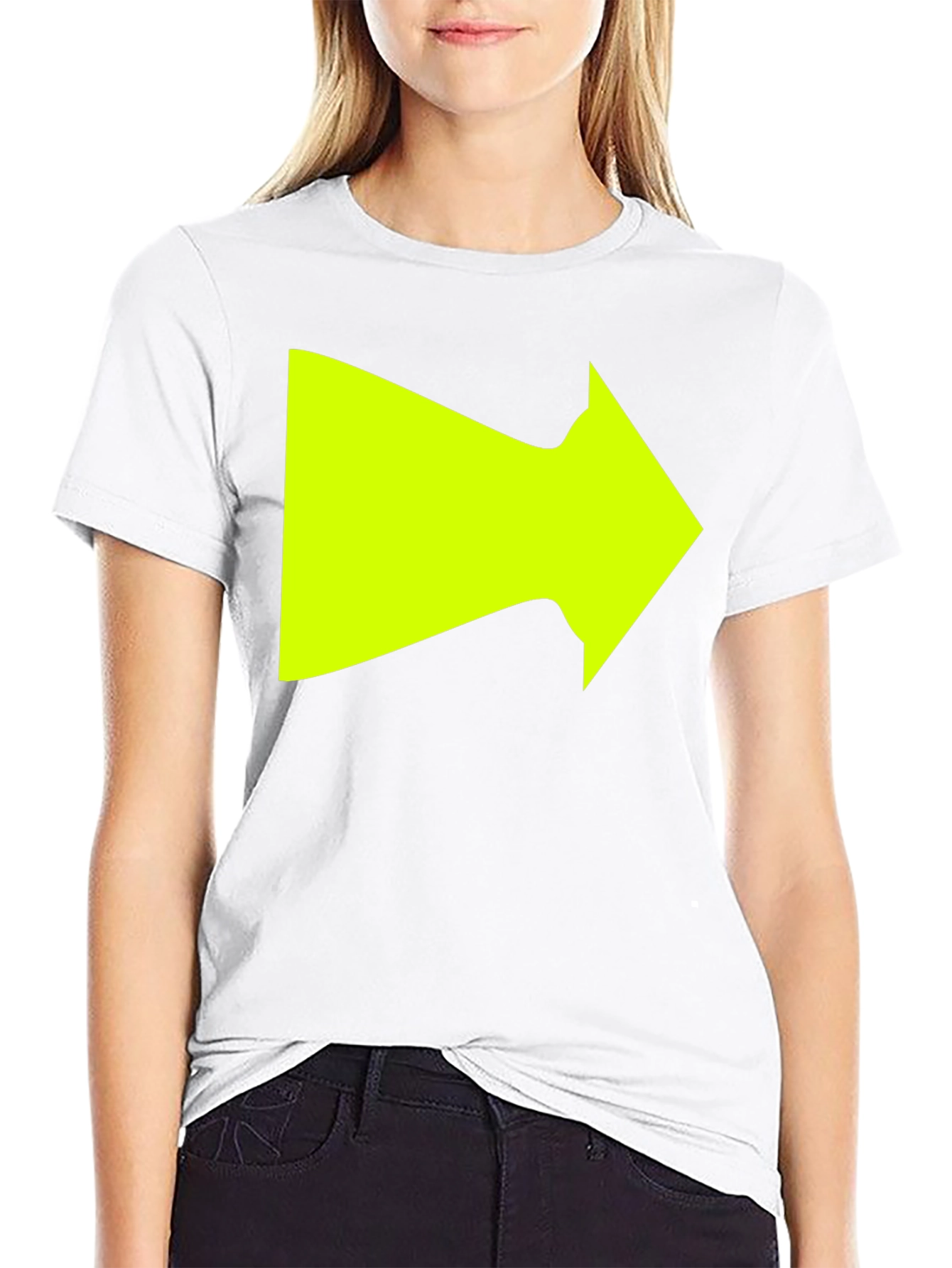 Right Arrow Graphic T-Shirt - Bold Neon Design