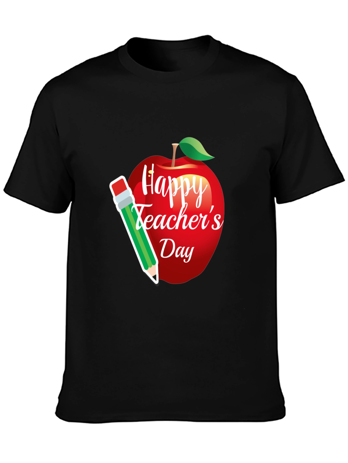 Happy Teachers Day Apple & Pencil Graphic T-Shirt