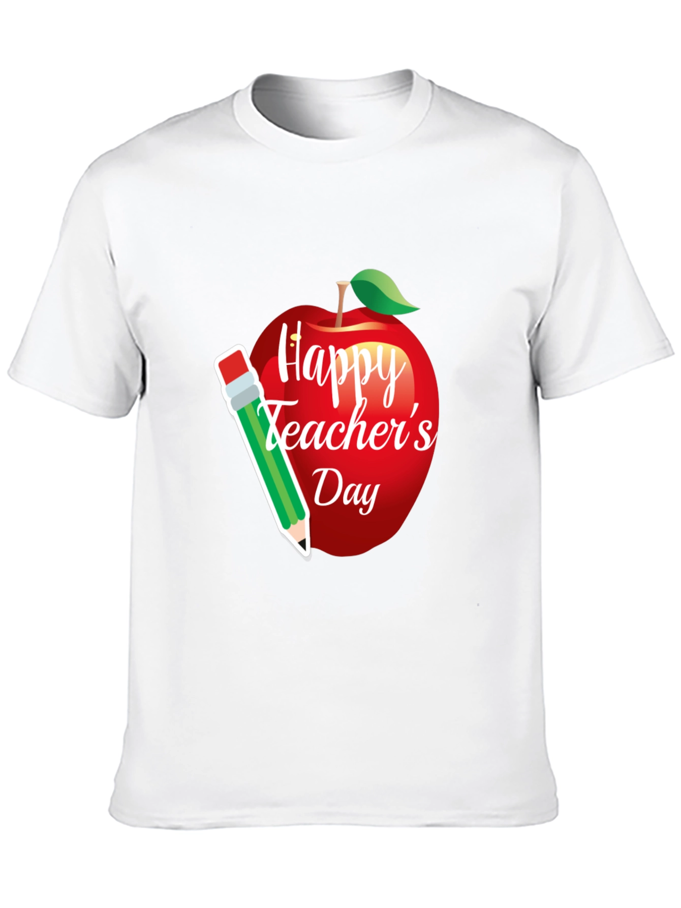 Happy Teachers Day Apple & Pencil Graphic T-Shirt