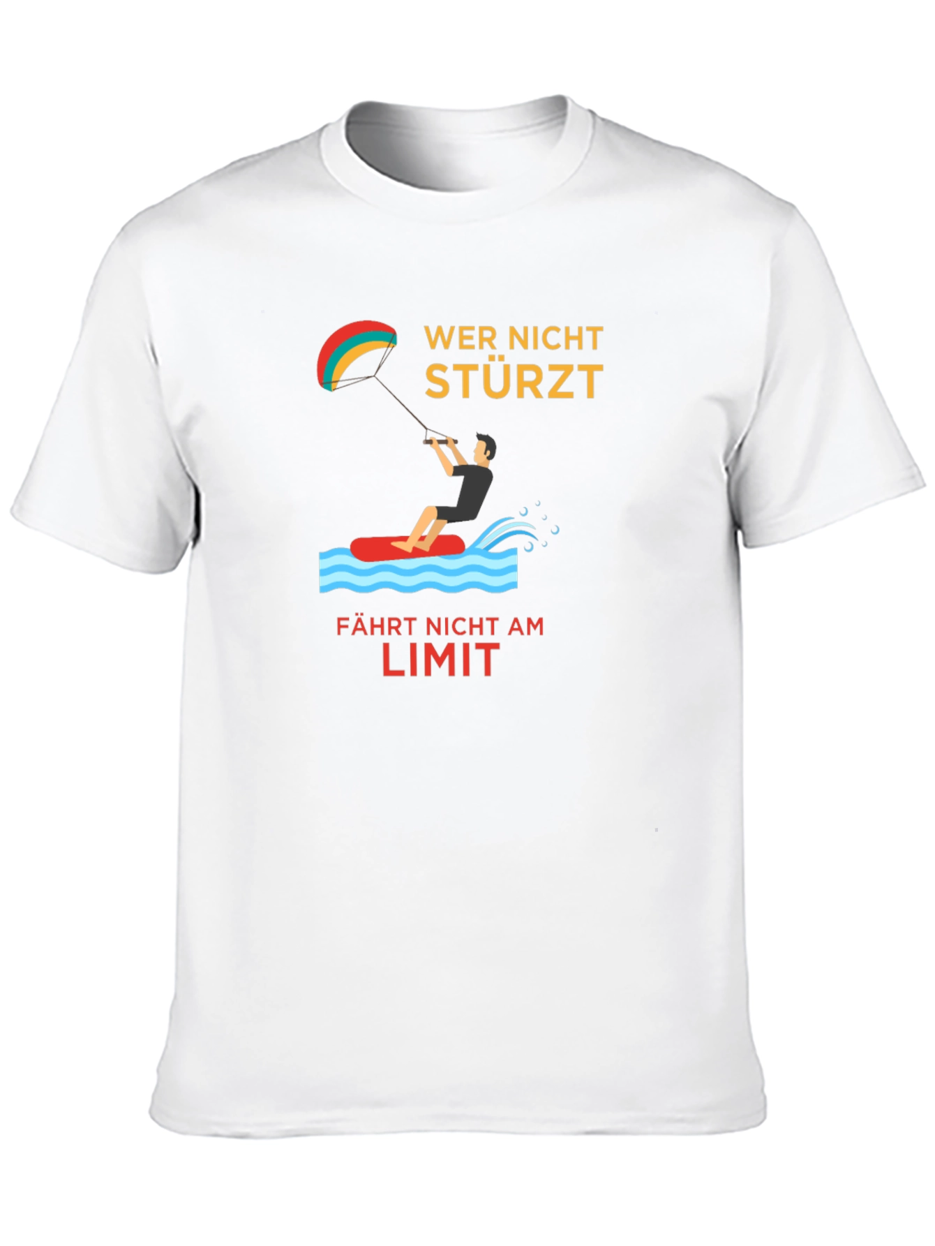 Kitesurfing Tee -  Wer Nicht Stürzt Design