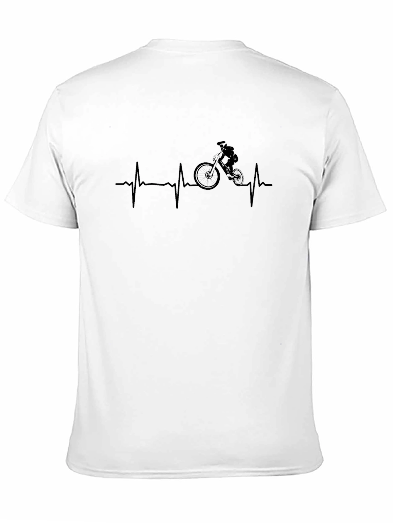 Mountain Biking Heartbeat Graphic Tee - Black