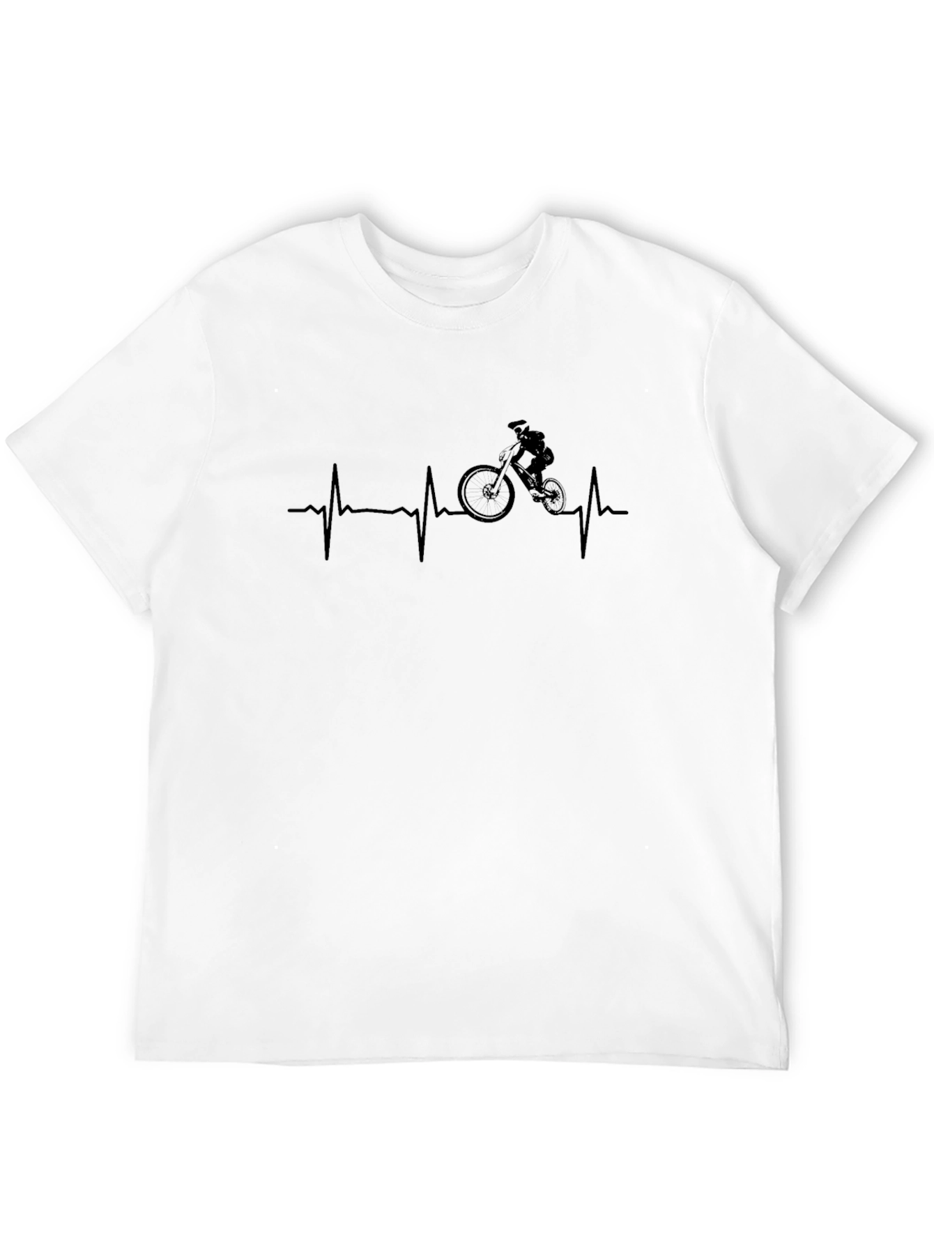 Mountain Biking Heartbeat Graphic Tee - Black