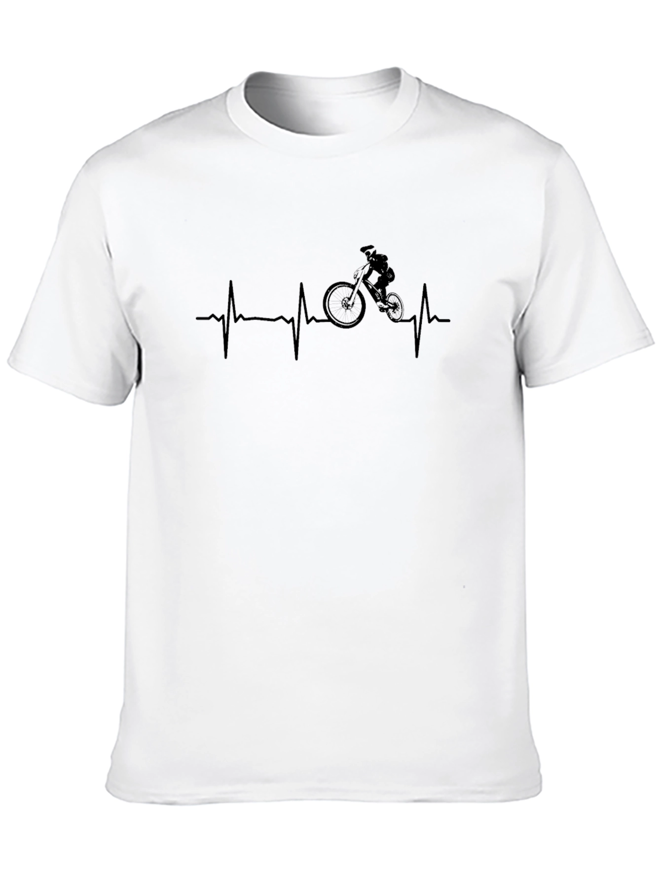 Mountain Biking Heartbeat Graphic Tee - Black