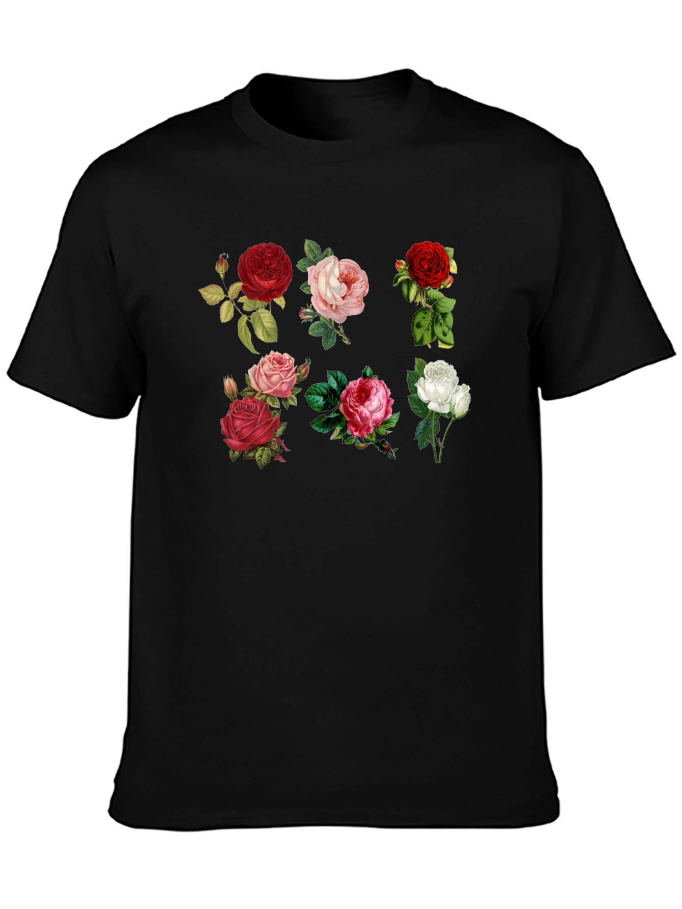 Floral Roses T-Shirt - Botanical Print Tee