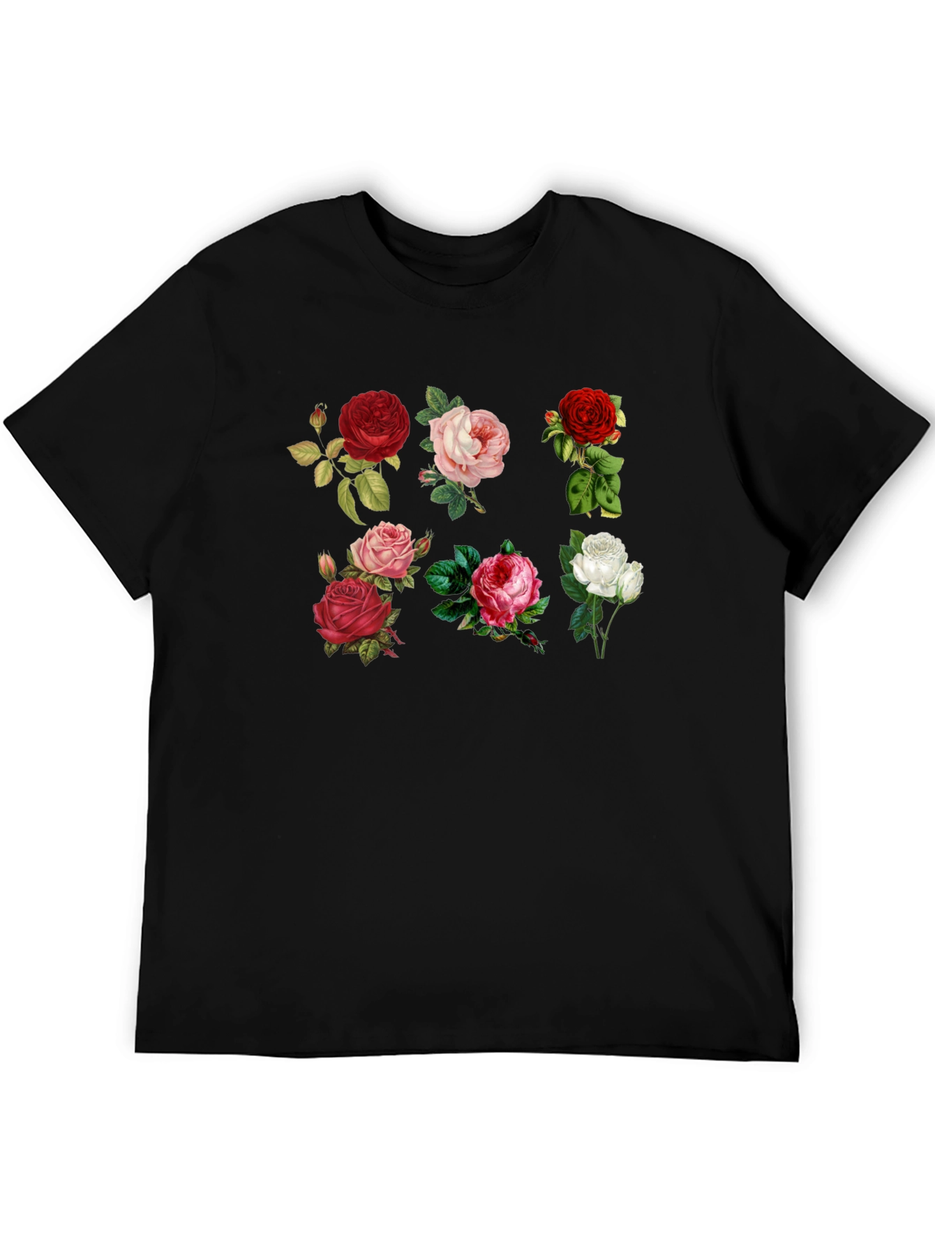 Floral Roses T-Shirt - Botanical Print Tee