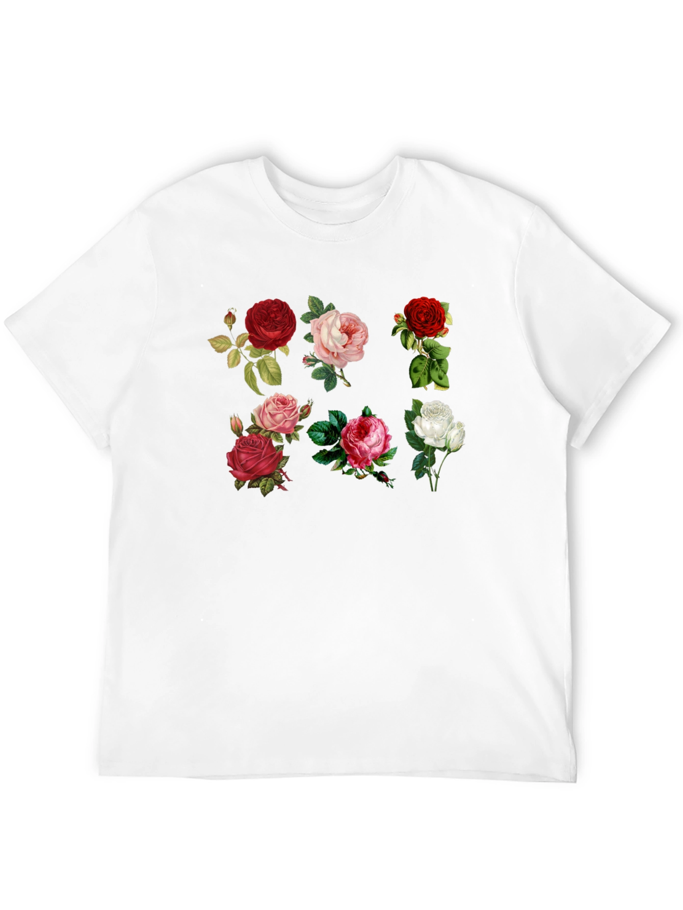 Floral Roses T-Shirt - Botanical Print Tee