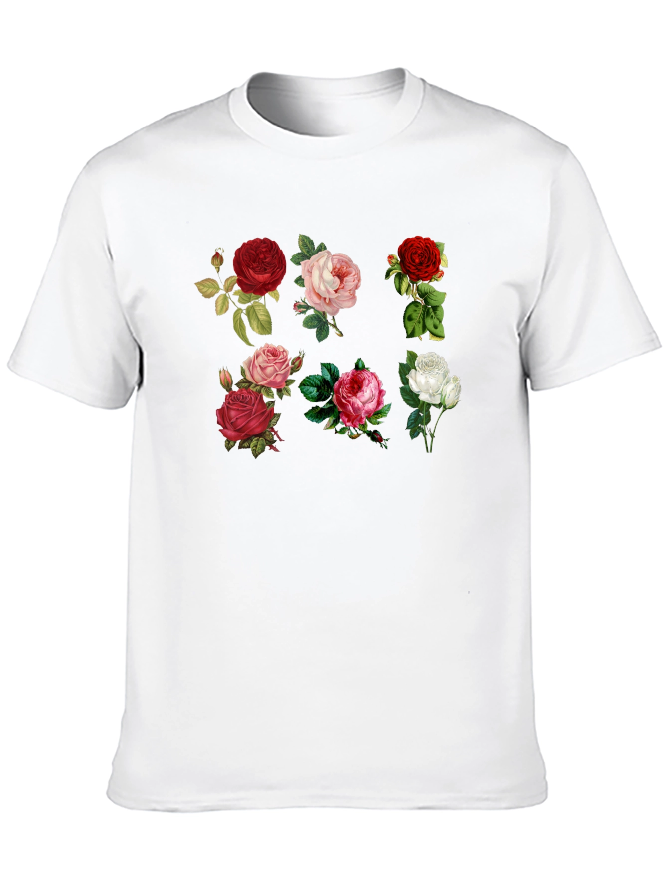 Floral Roses T-Shirt - Botanical Print Tee