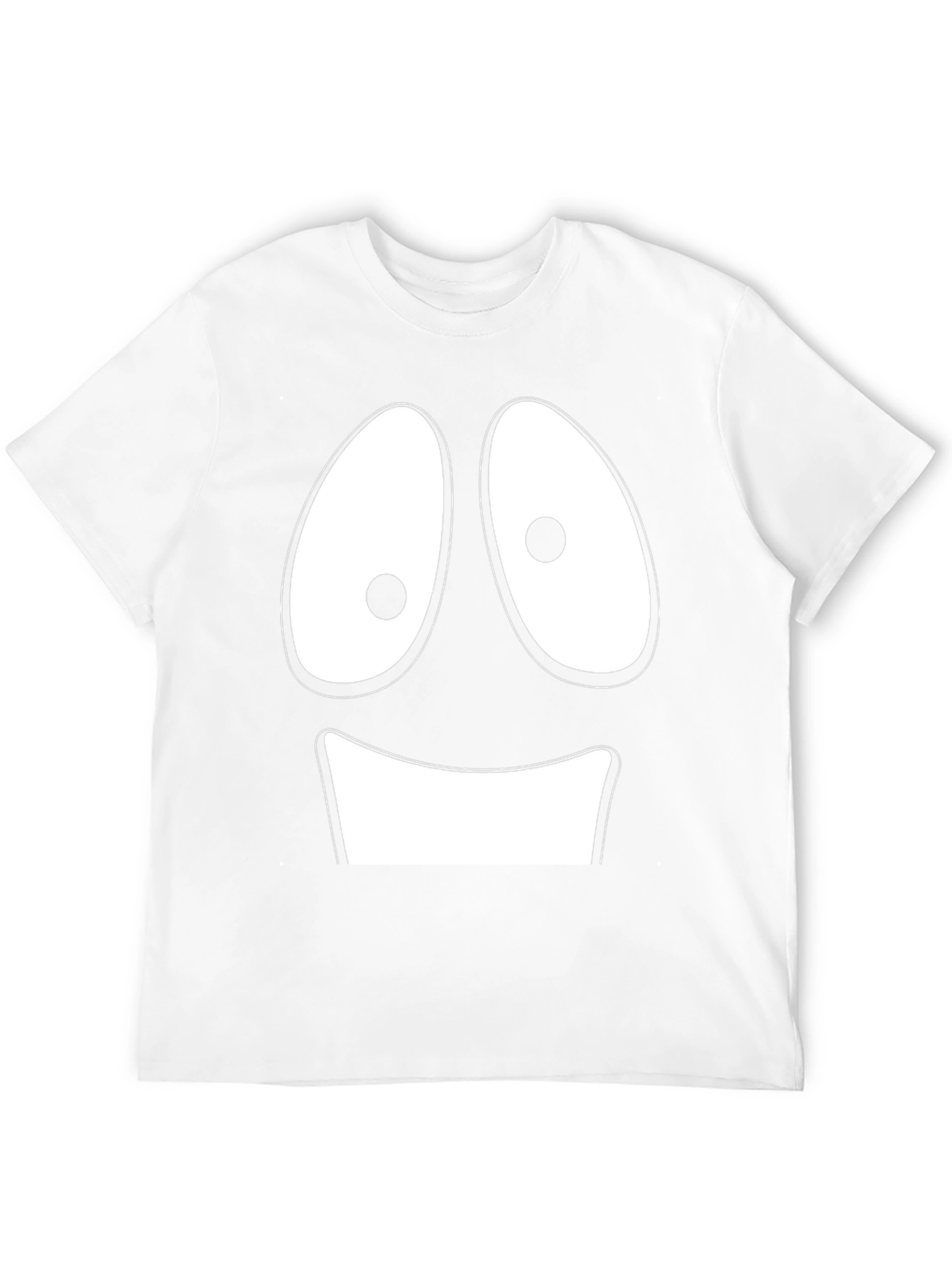 Funny Cartoon Face Black T-Shirt