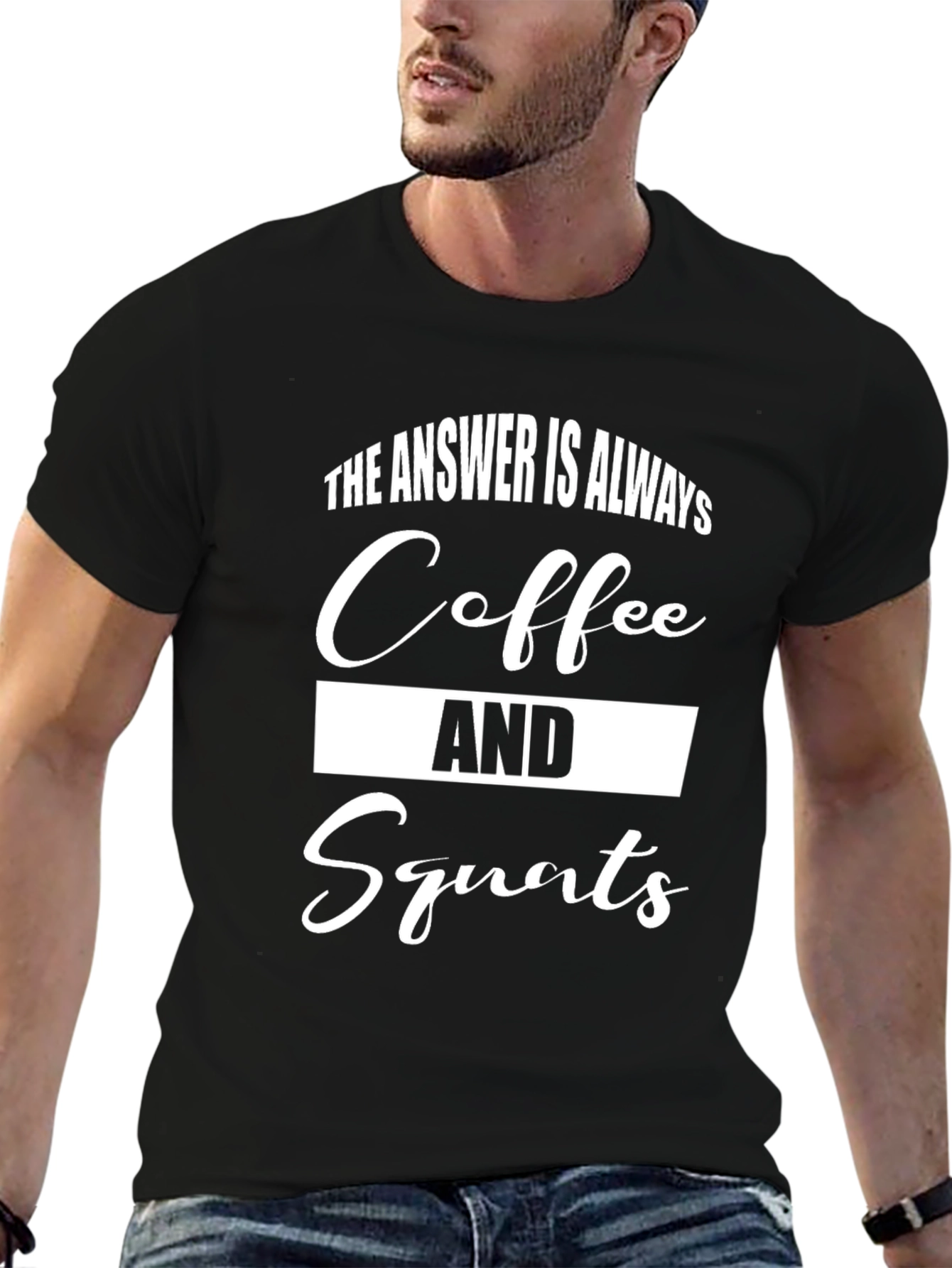 Coffee and Squats Black Graphic Tee