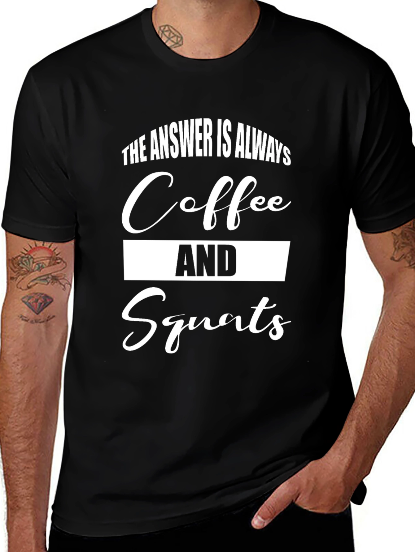 Coffee and Squats Black Graphic Tee