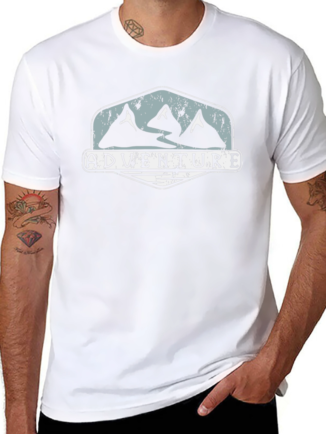 Adventure Graphic Tee - Mountain Design Black Shirt