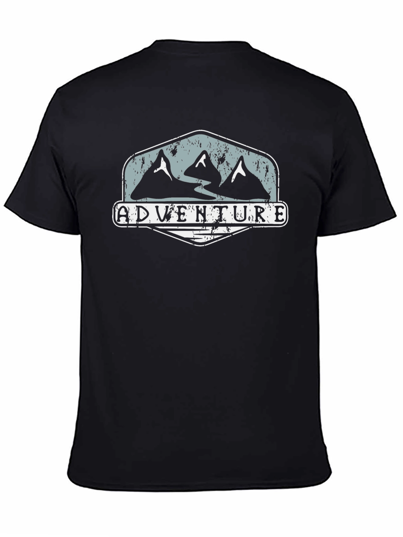Adventure Graphic Tee - Mountain Design Black Shirt