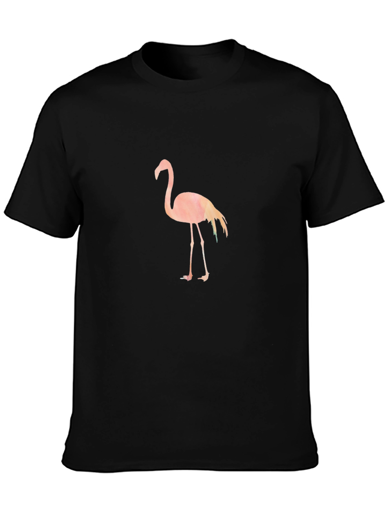 Mens Black T-Shirt with Flamingo Graphic