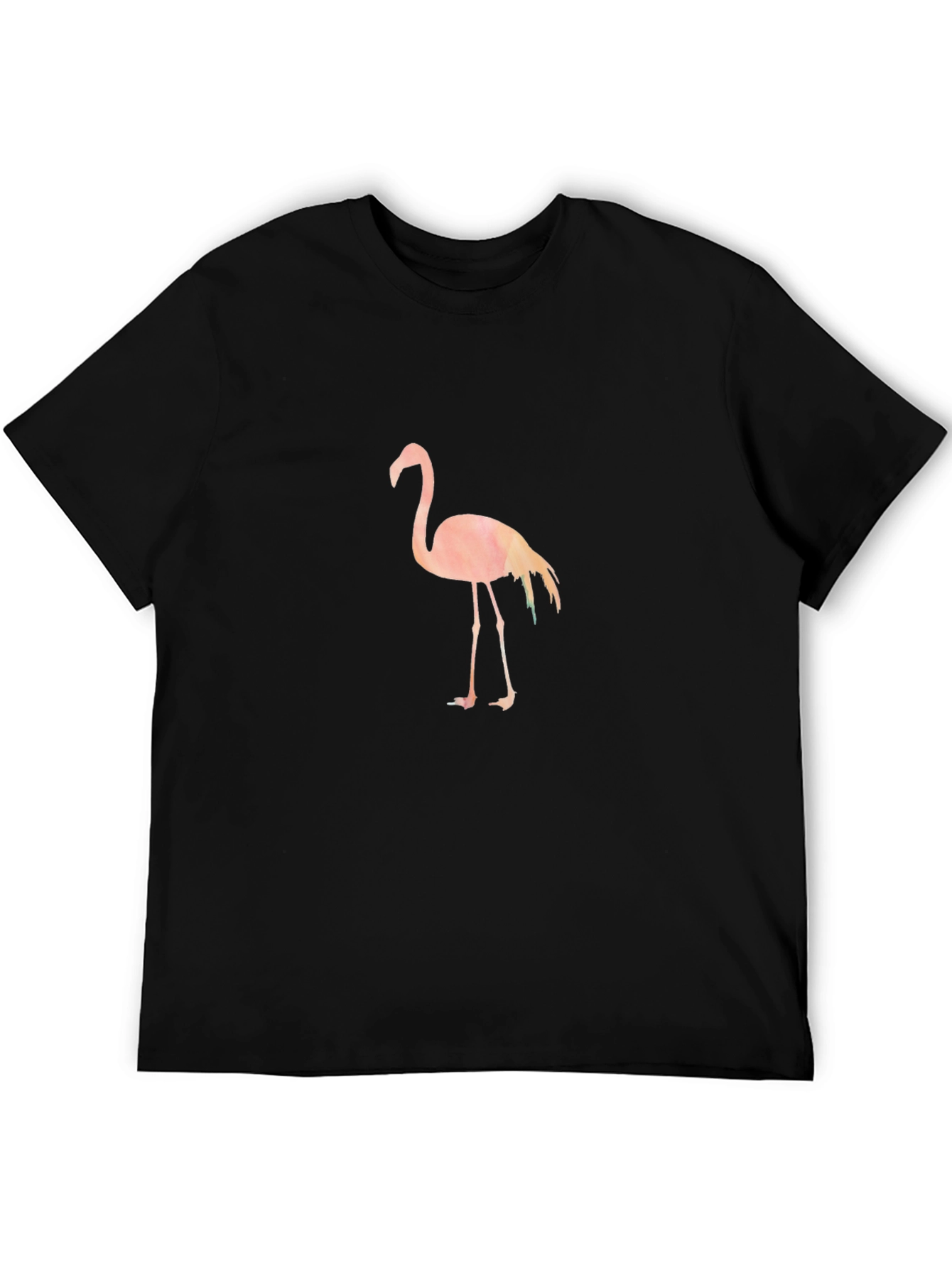 Mens Black T-Shirt with Flamingo Graphic