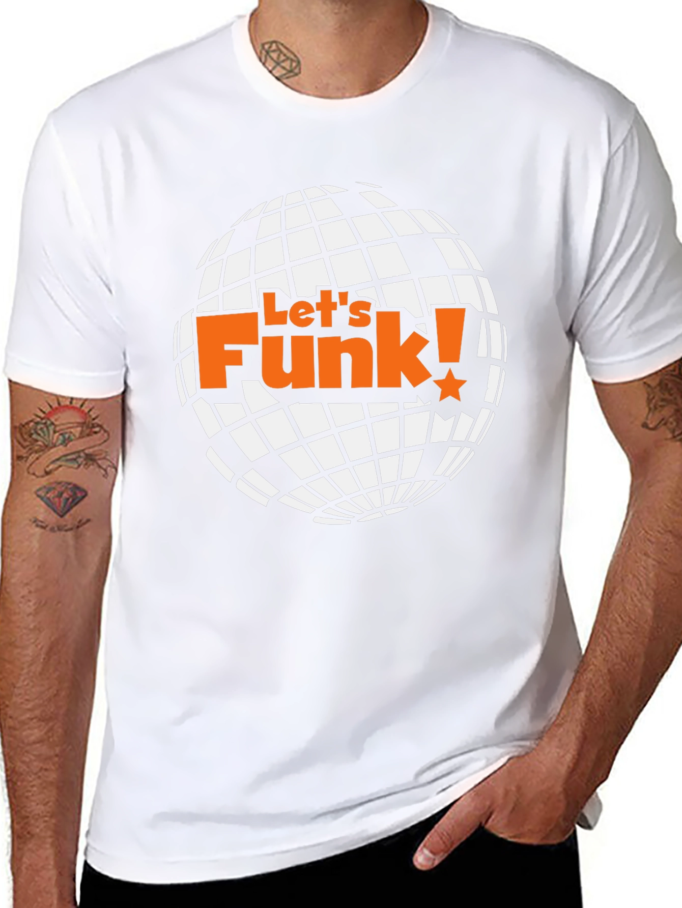 Lets Funk! Graphic T-Shirt - Retro Disco Ball Design