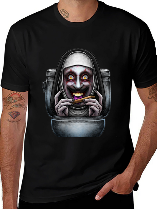 Scary Nun Toilet T-Shirt - Horror Graphic Tee