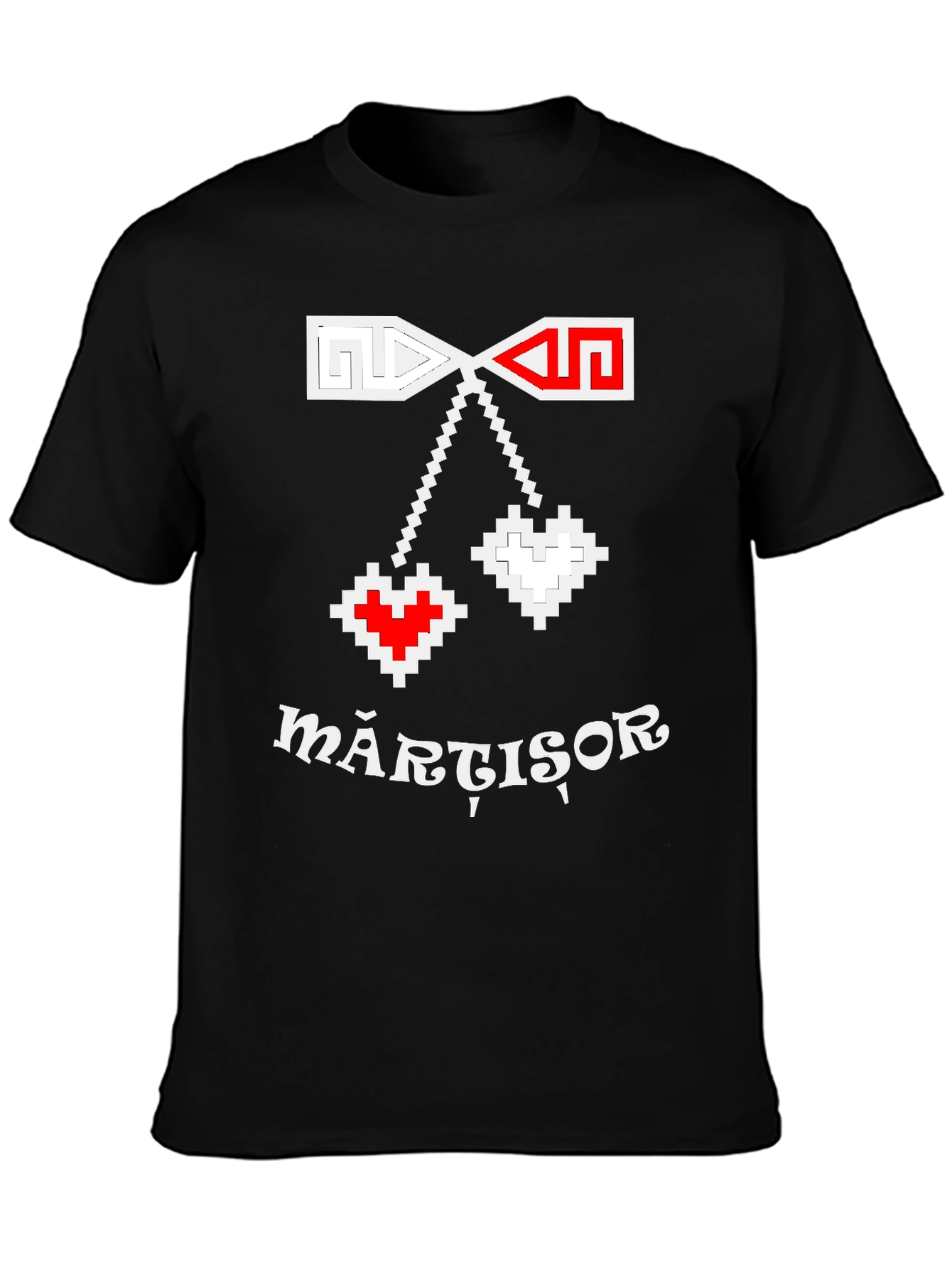 Martisor T-Shirt: Pixel Heart Romanian Spring Tradition