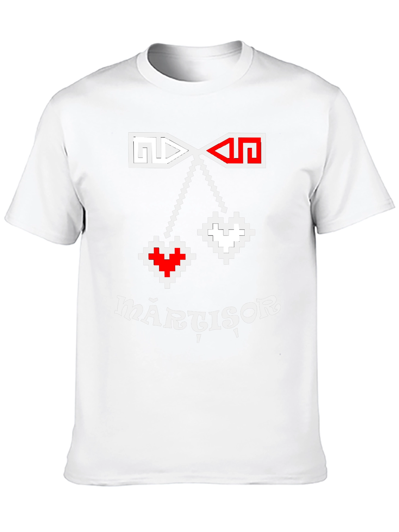 Martisor T-Shirt: Pixel Heart Romanian Spring Tradition