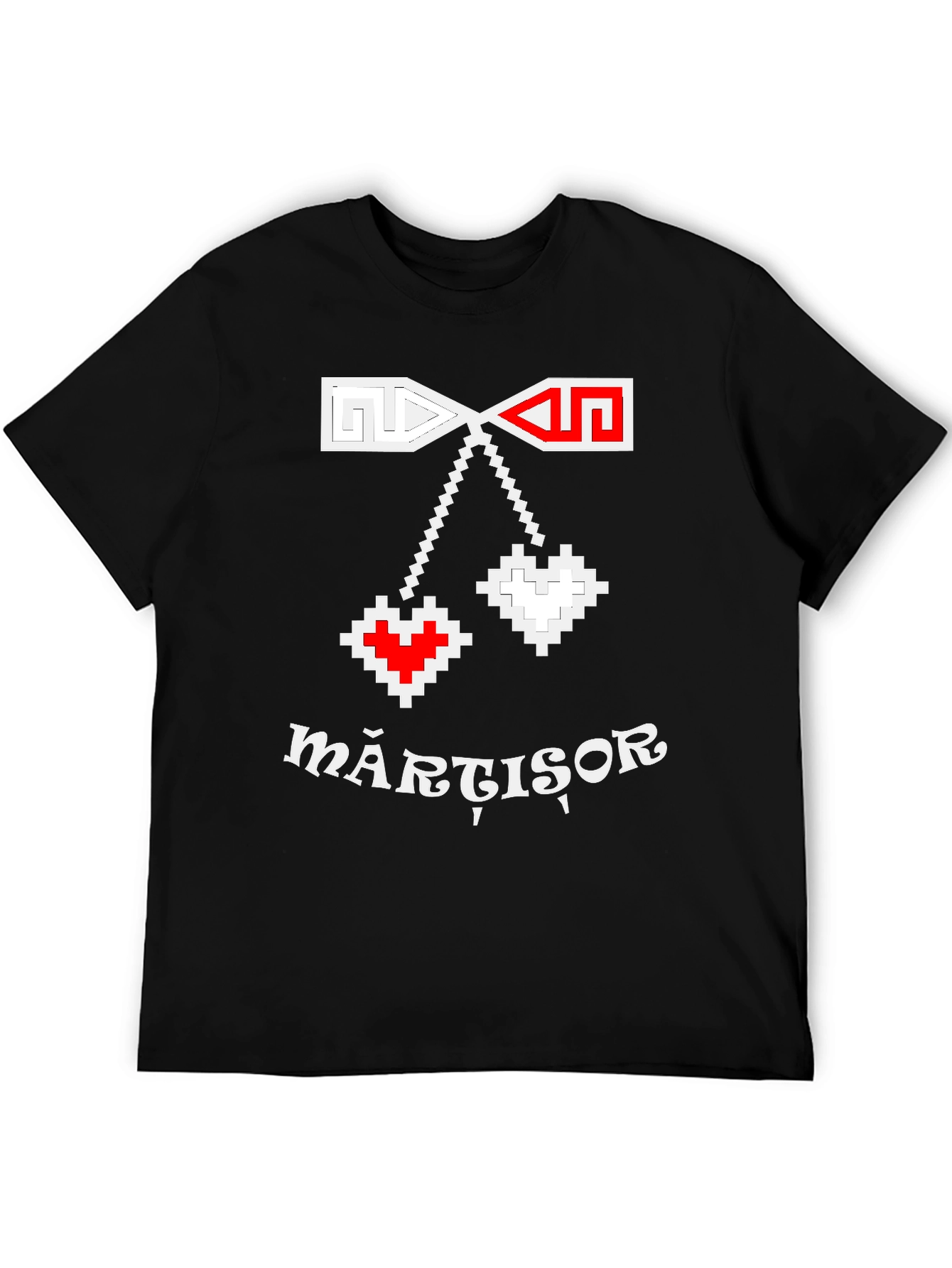 Martisor T-Shirt: Pixel Heart Romanian Spring Tradition