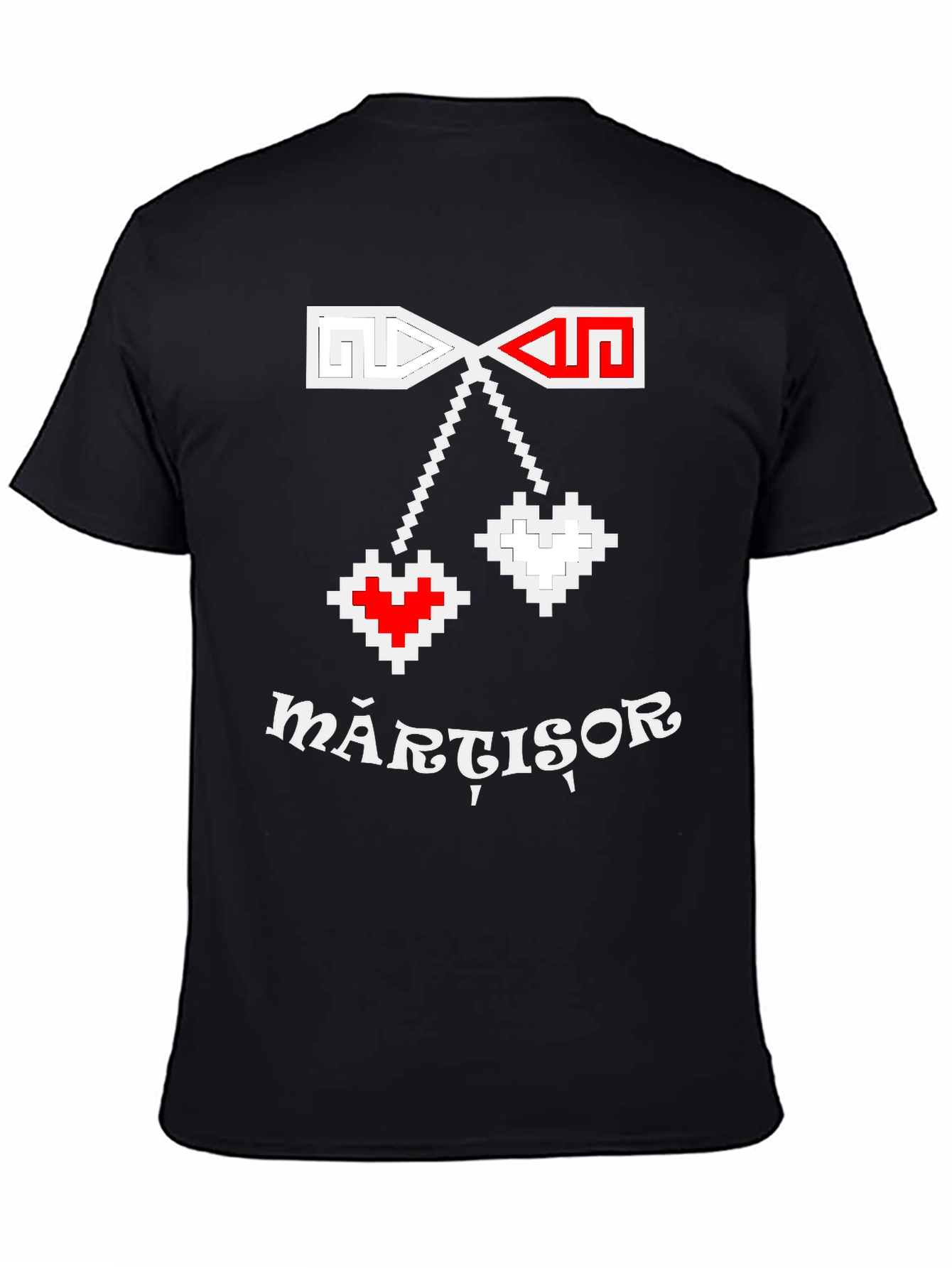Martisor T-Shirt: Pixel Heart Romanian Spring Tradition