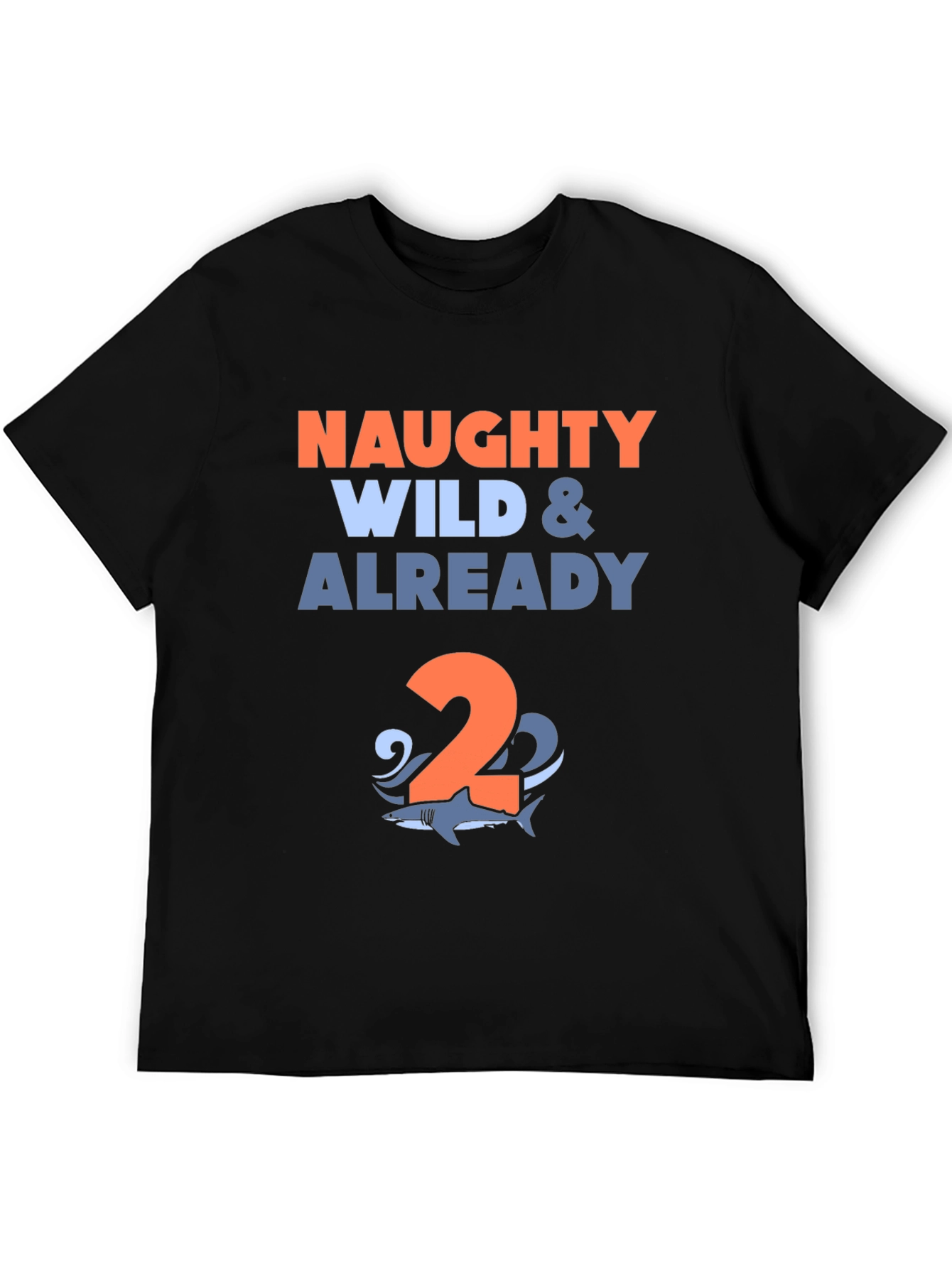 Naughty Wild & Already Two Shark Birthday T-Shirt