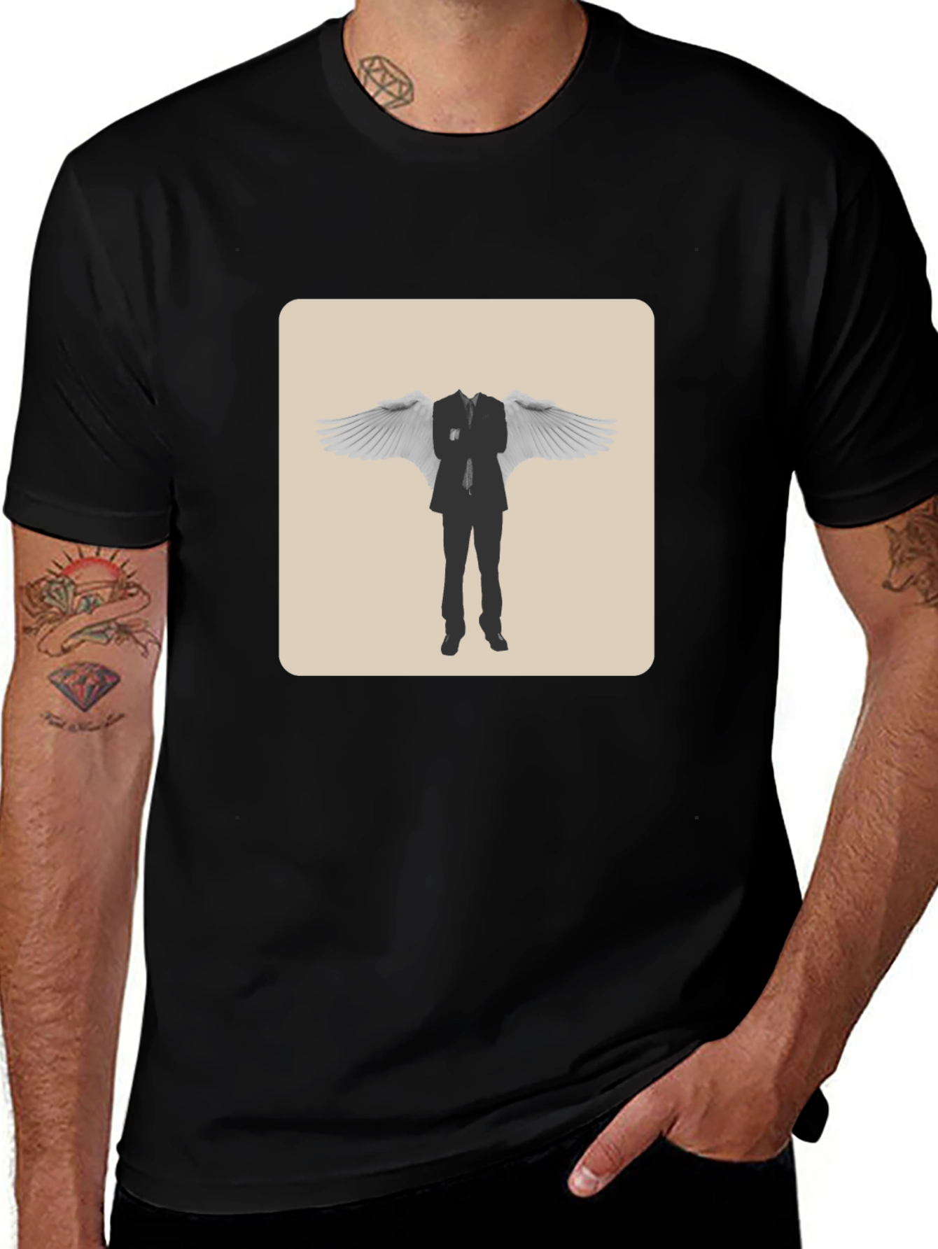 Angel Investor T-Shirt - Mens Black Cotton Tee