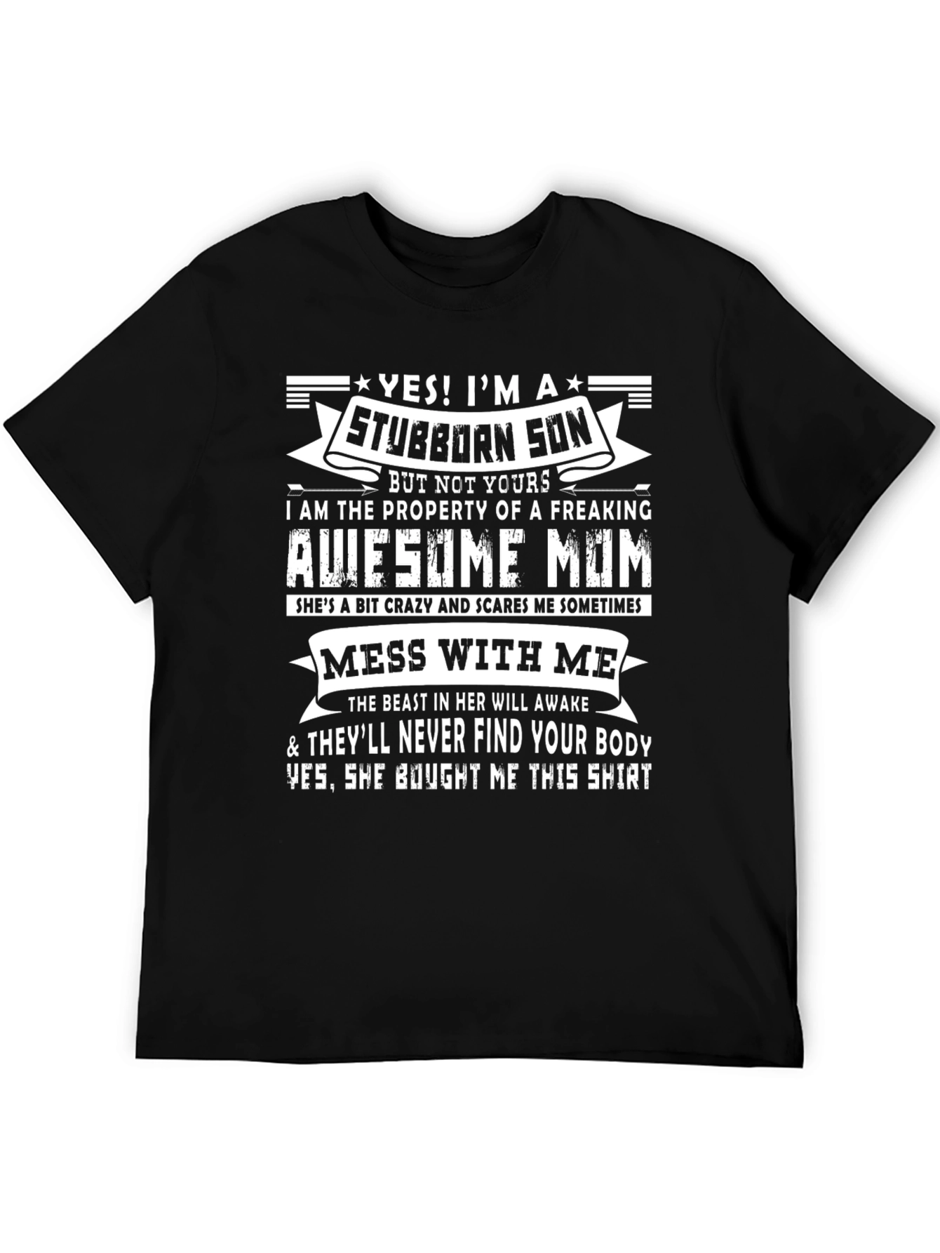 Stubborn Son Awesome Mom T-Shirt