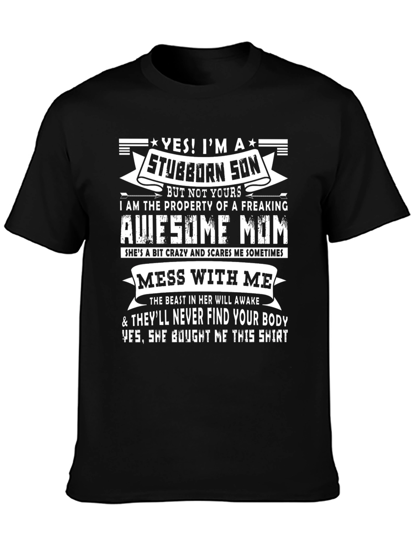 Stubborn Son Awesome Mom T-Shirt
