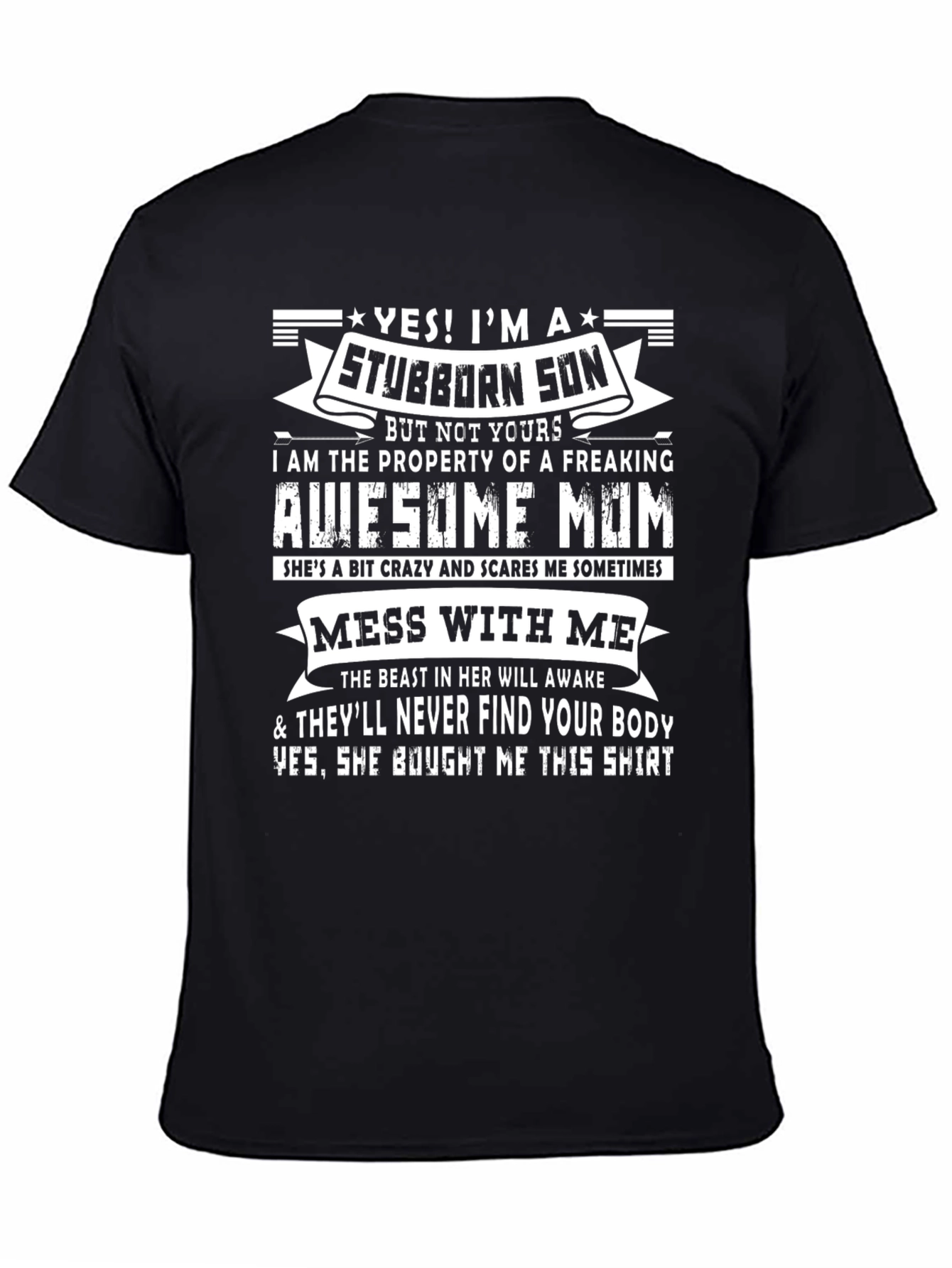 Stubborn Son Awesome Mom T-Shirt