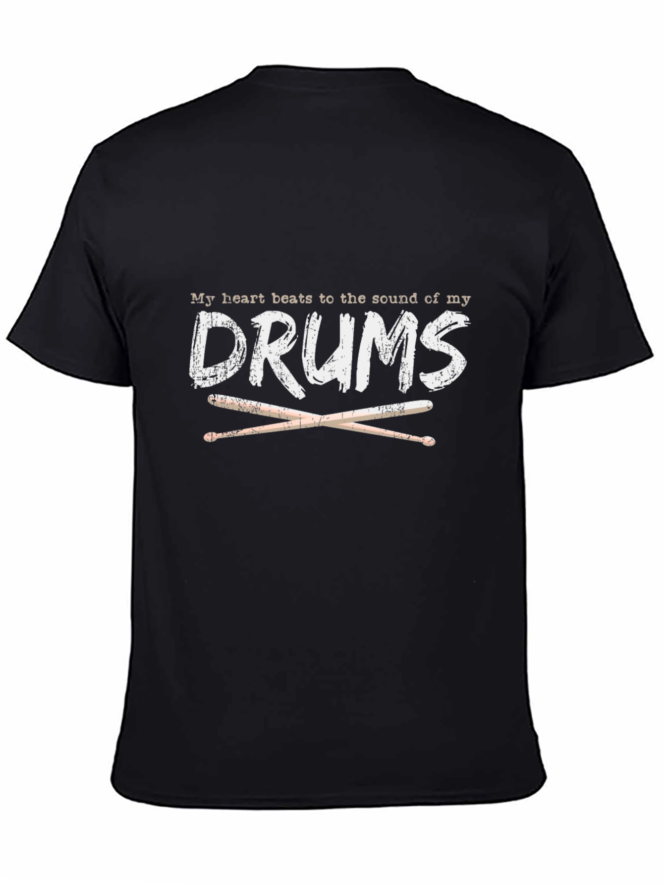 Drummers Heartbeat Black T-Shirt