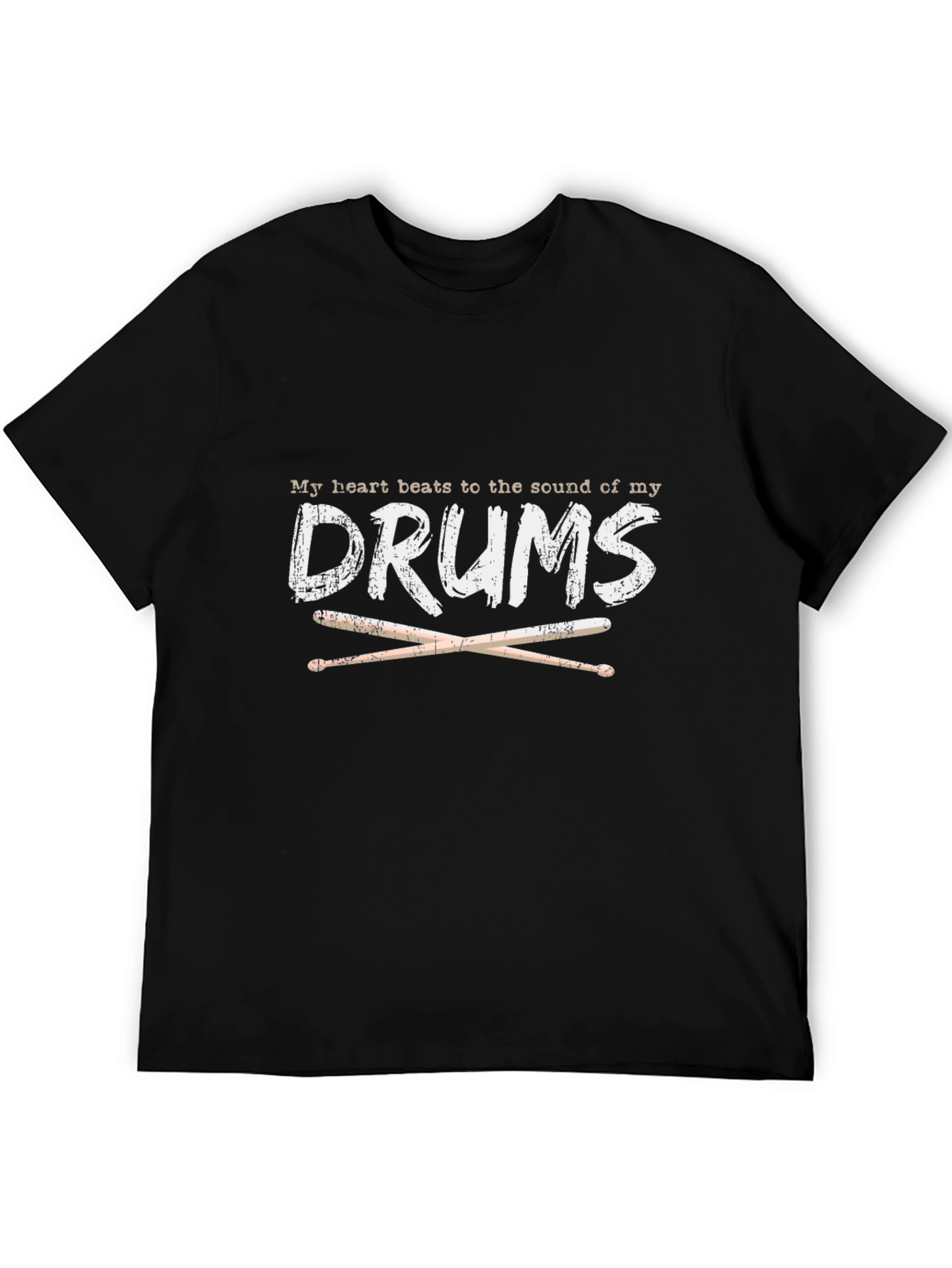 Drummers Heartbeat Black T-Shirt
