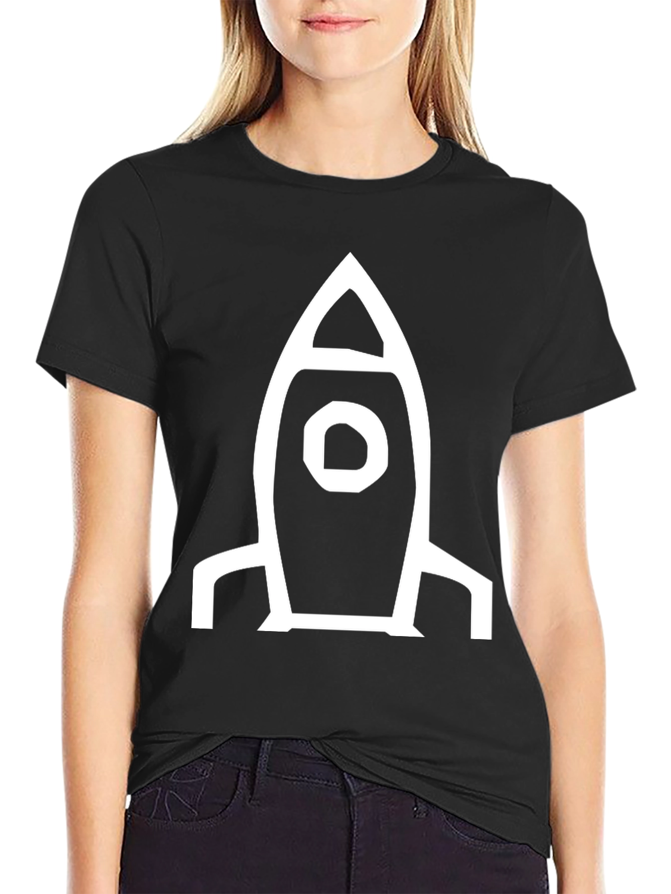 Rocket Graphic T-Shirt - Black Cotton Blend