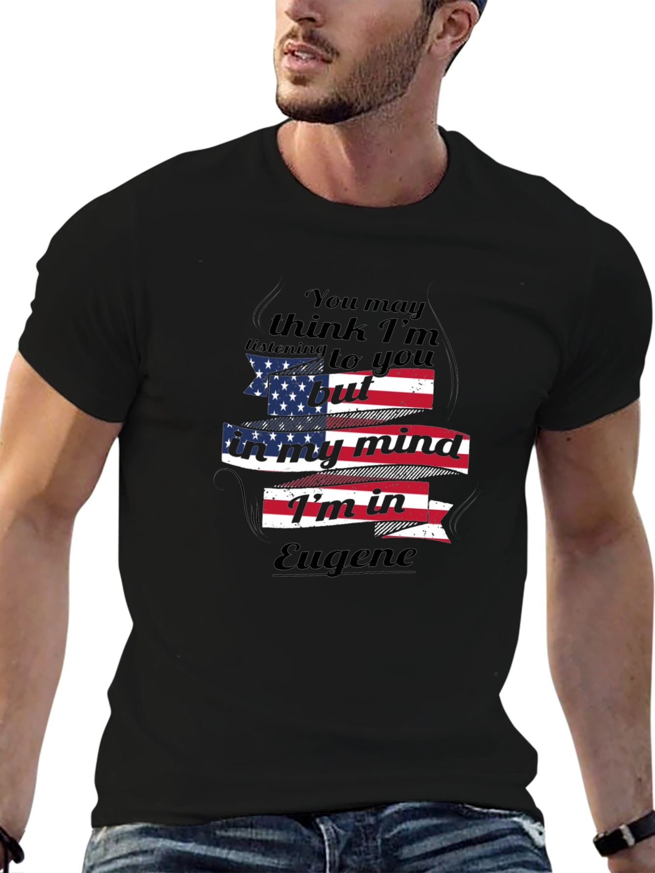 Eugene Mind T-Shirt USA Flag Graphic