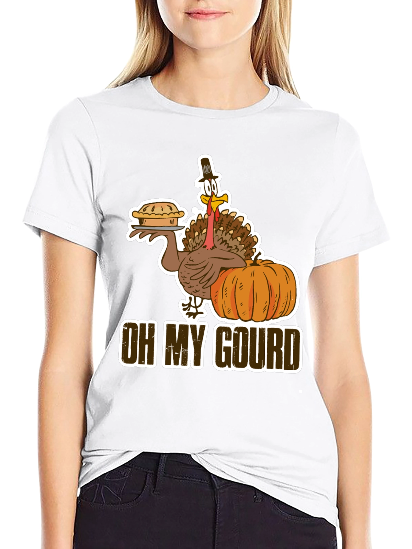 Oh My Gourd Turkey Pie T-Shirt Fall Thanksgiving Tee