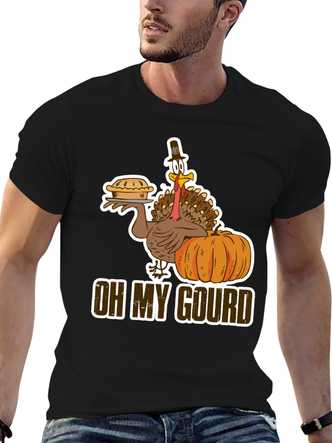 Oh My Gourd Turkey Pie T-Shirt Fall Thanksgiving Tee