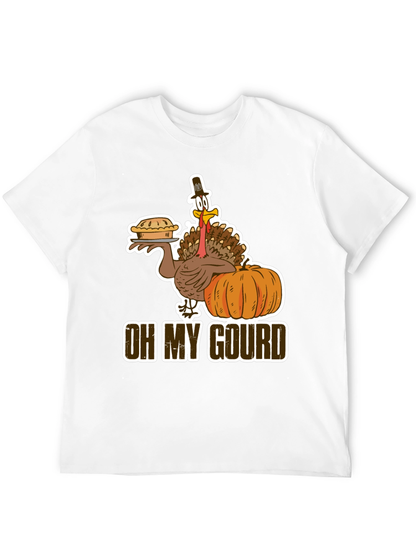 Oh My Gourd Turkey Pie T-Shirt Fall Thanksgiving Tee